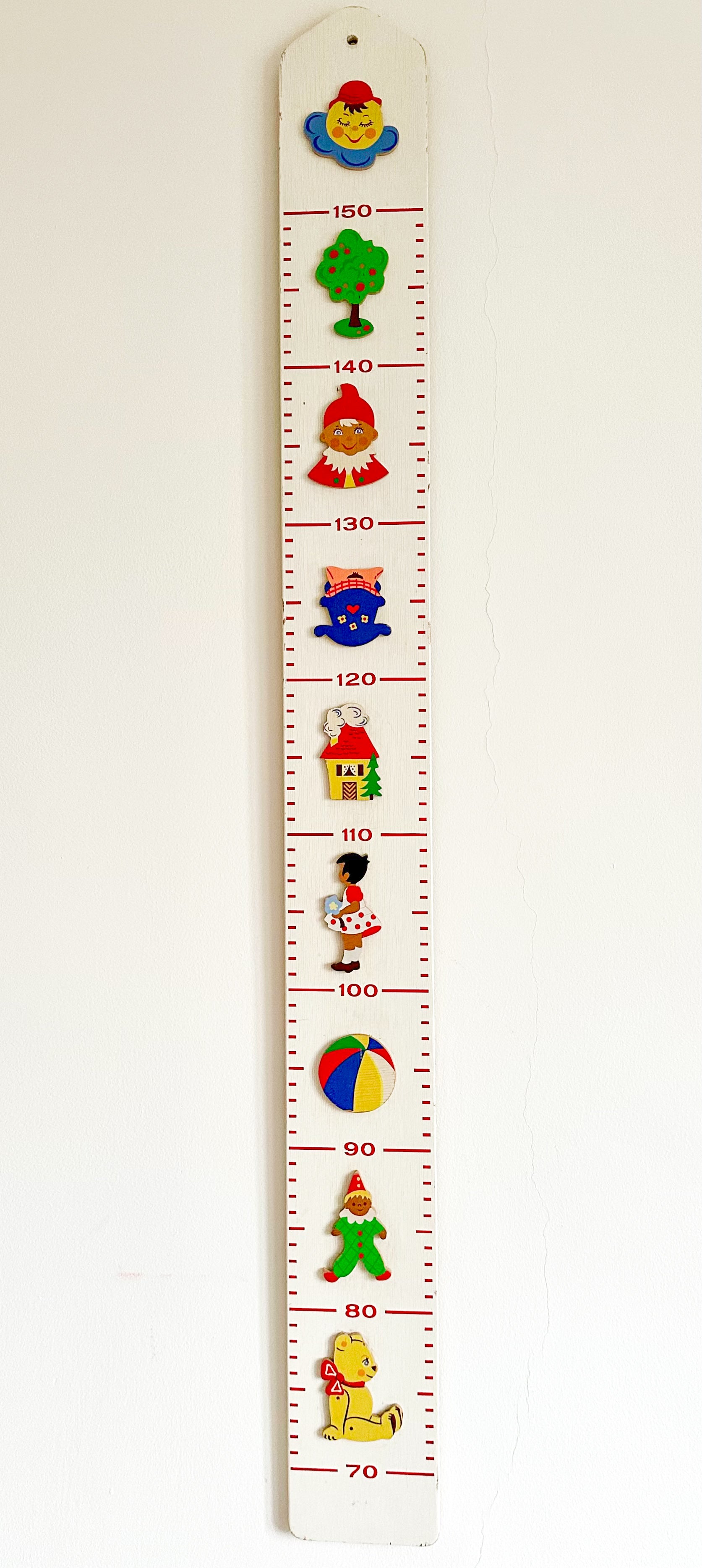 Vintage 1980s German wooden measuring stick or height chart, by Mertens Kunst - Moppet