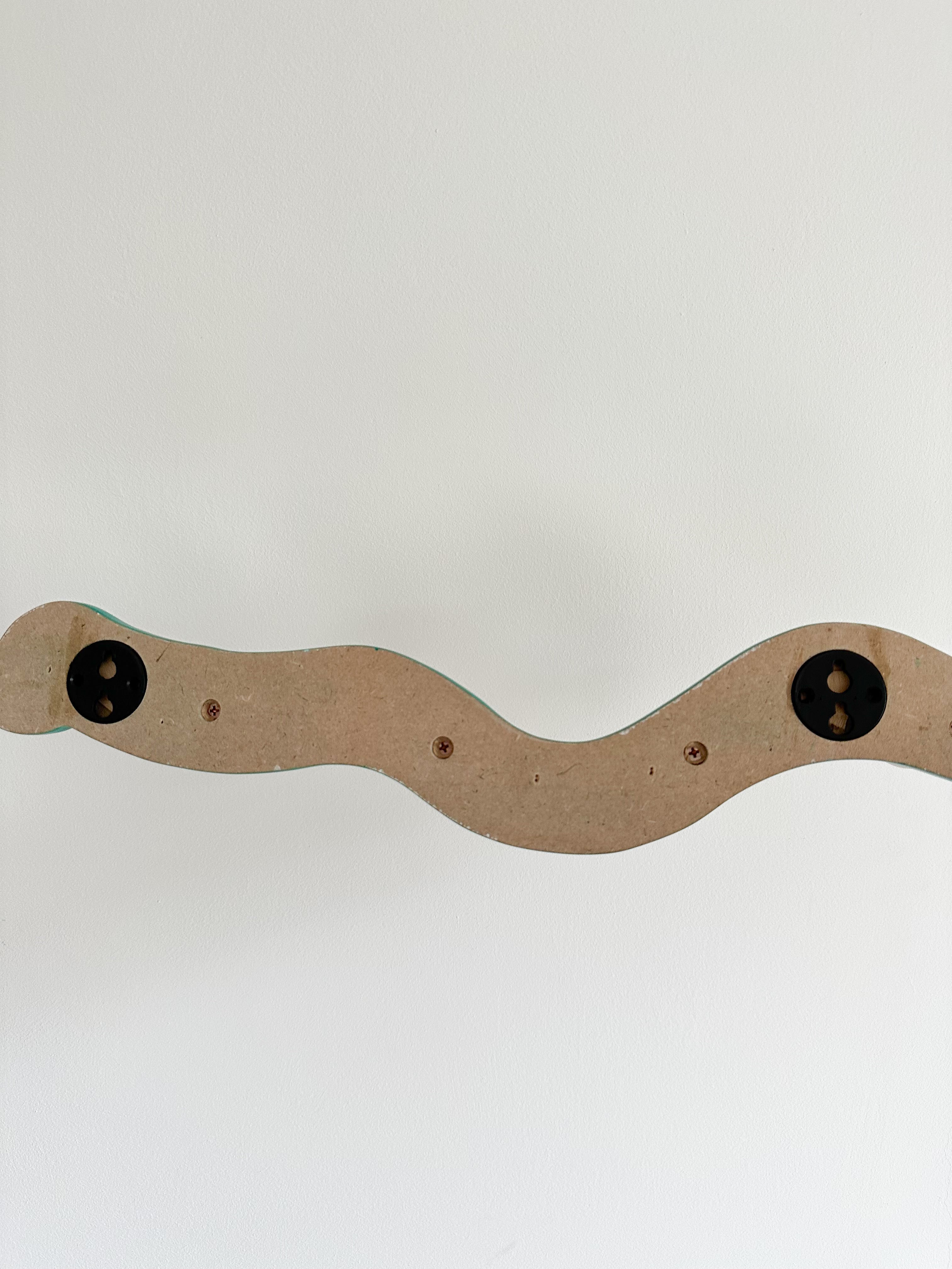 Vintage hand-painted wooden snake peg rail coat hook - Moppet