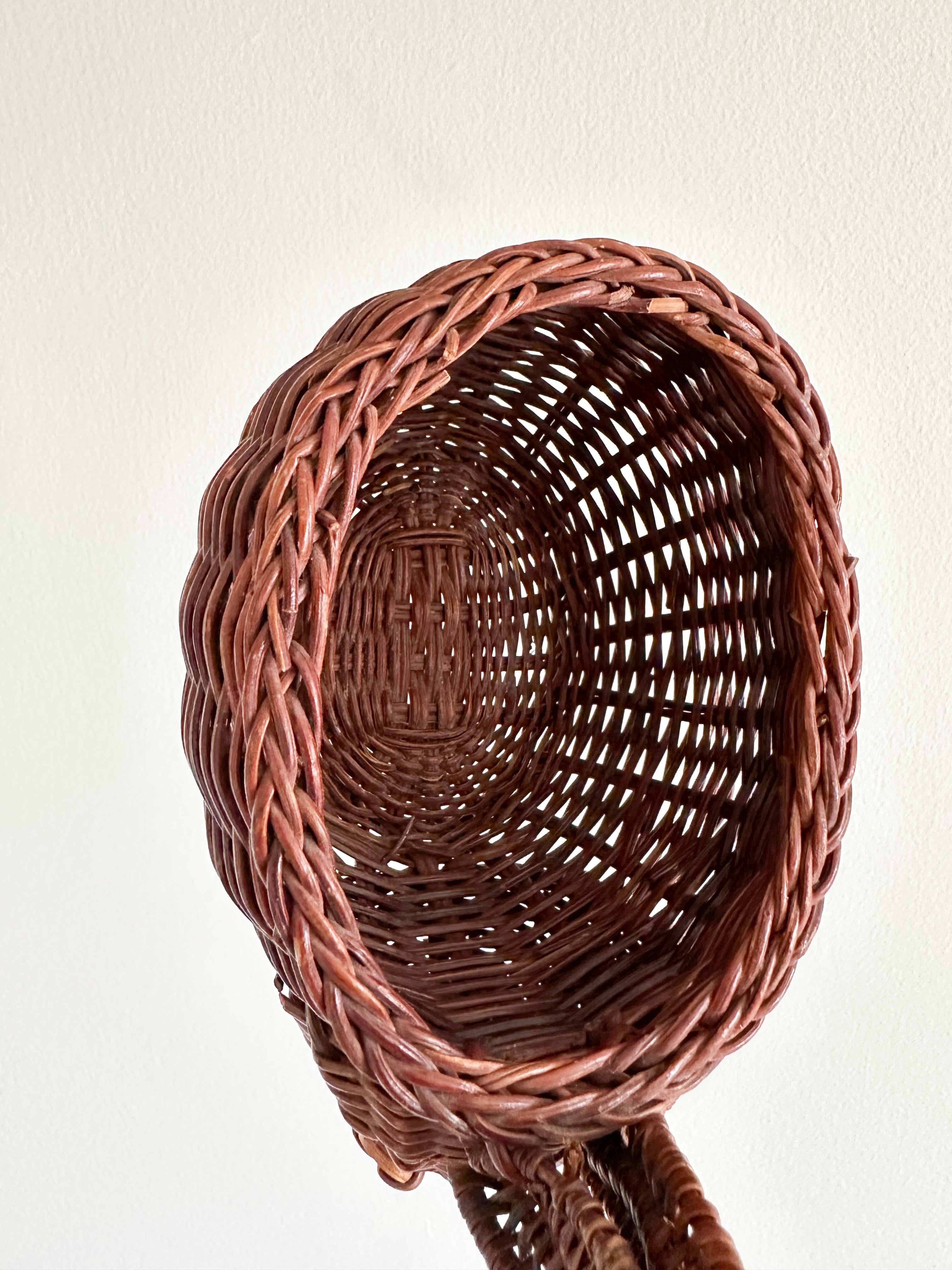 Vintage wicker/rattan rabbit Easter display basket - Moppet
