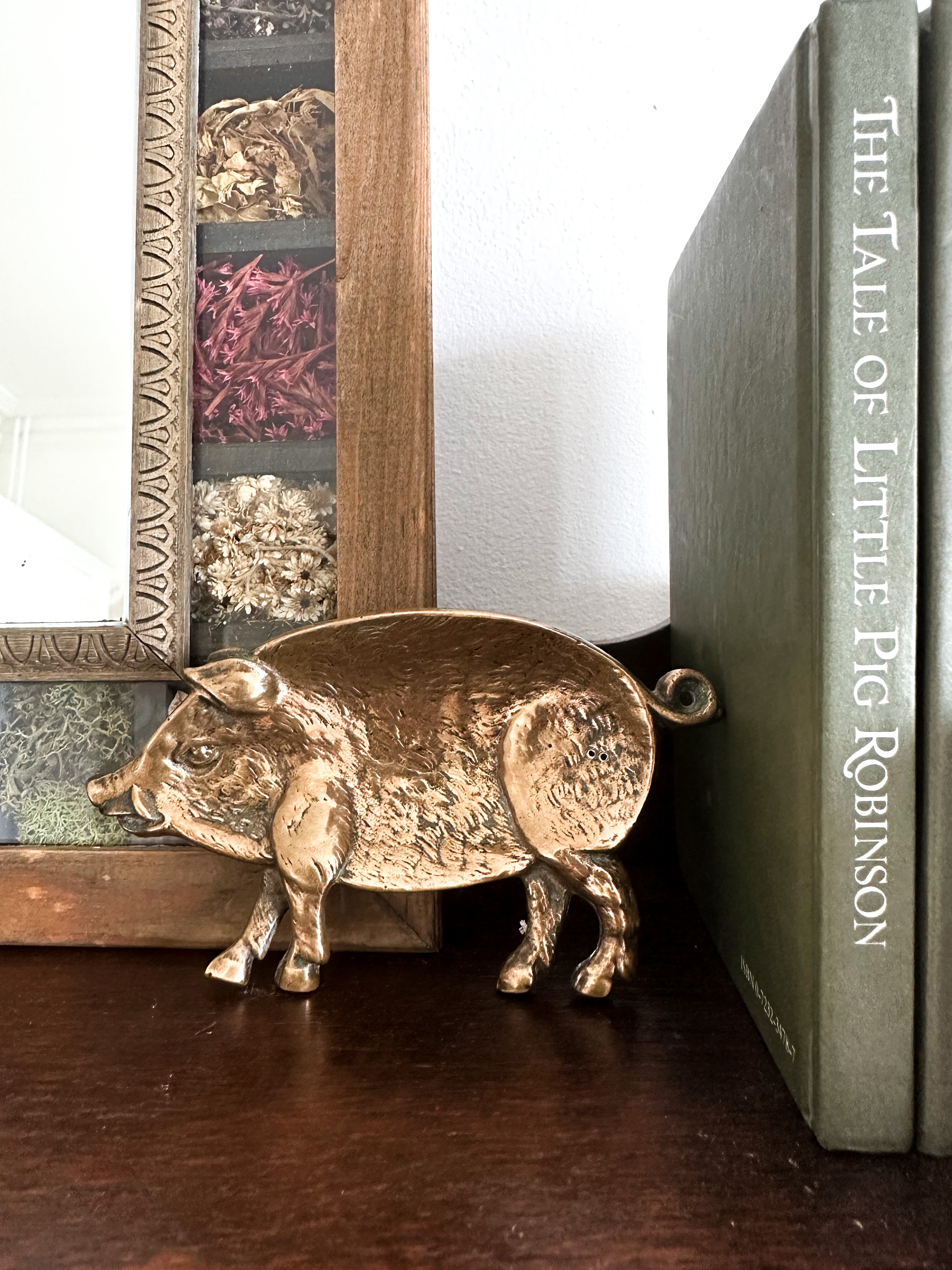 Vintage brass pig trinket/jewellery dish - Moppet