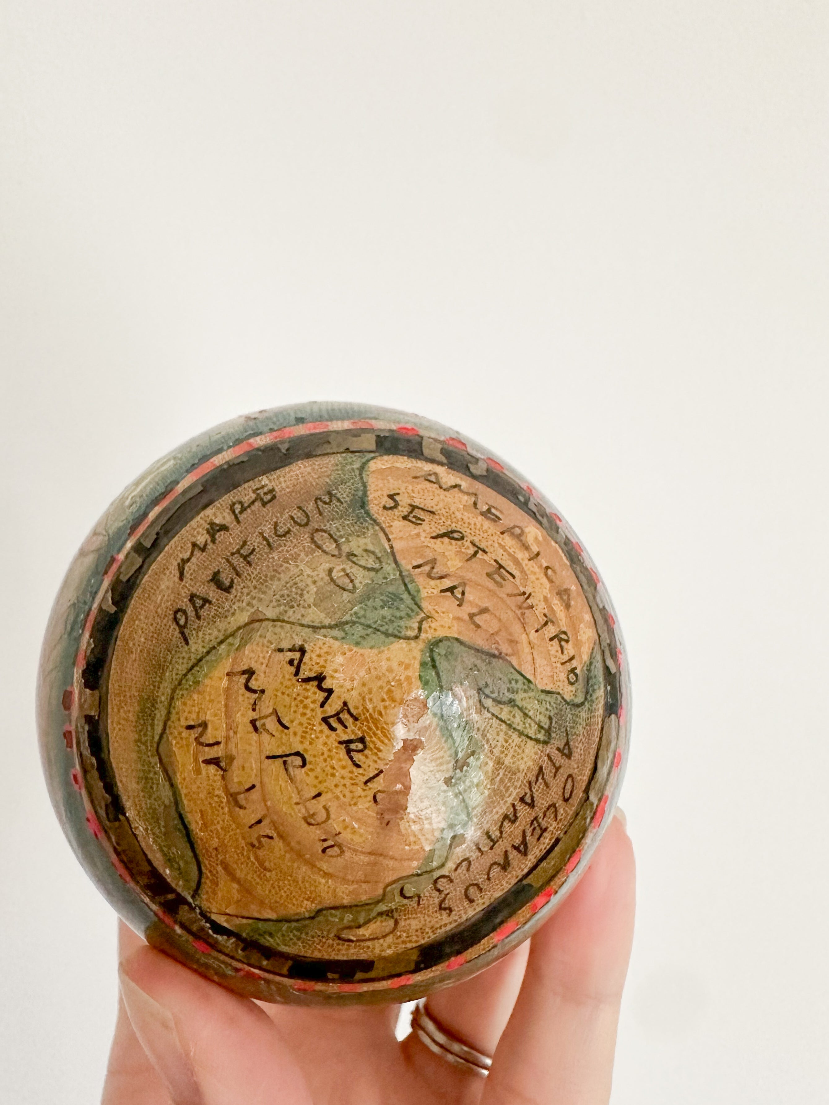 Vintage Kashmiri nesting wooden Celestial orbs (‘Russian dolls’)