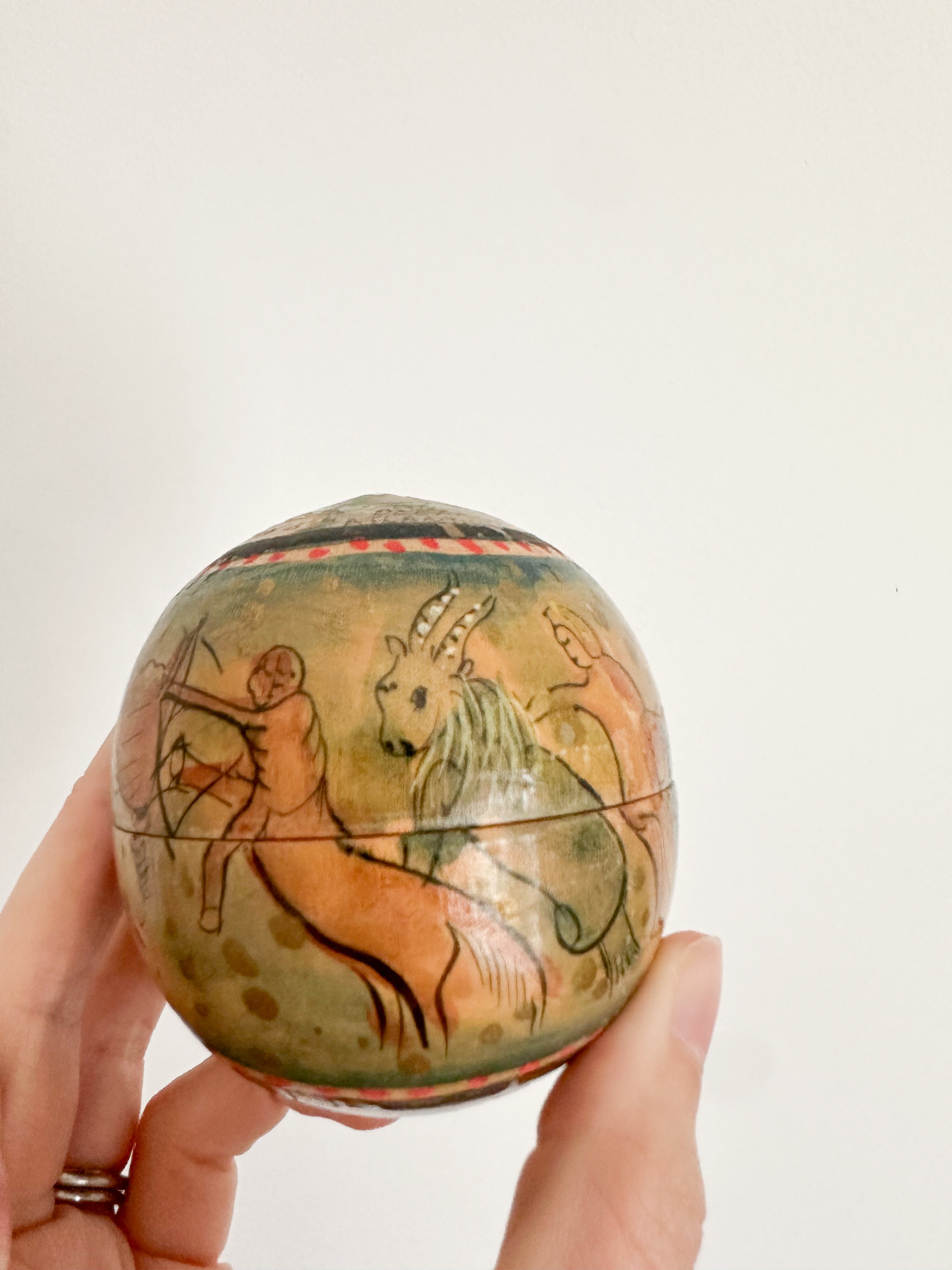 Vintage Kashmiri nesting wooden Celestial orbs (‘Russian dolls’)