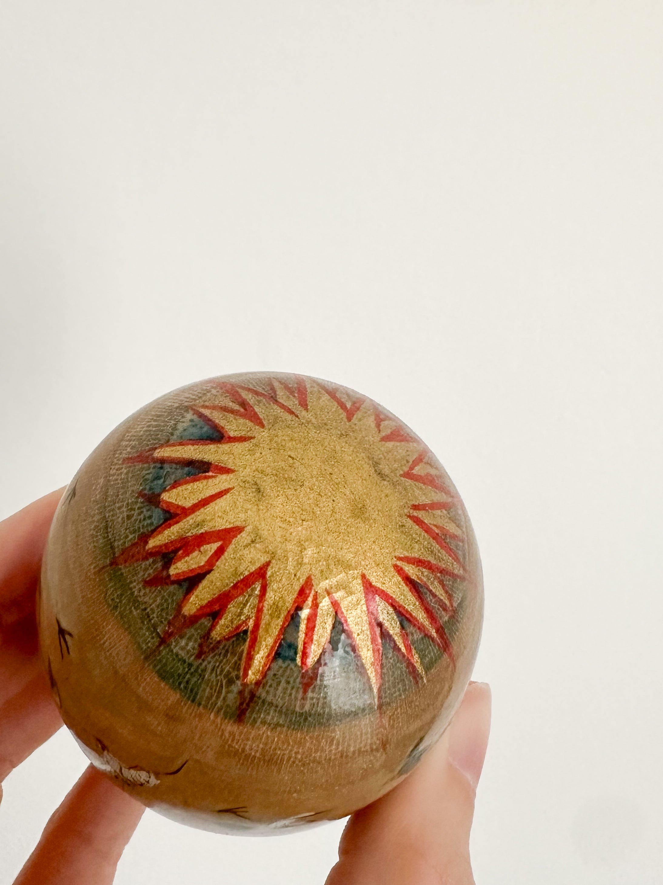 Vintage Kashmiri nesting wooden Celestial orbs (‘Russian dolls’)