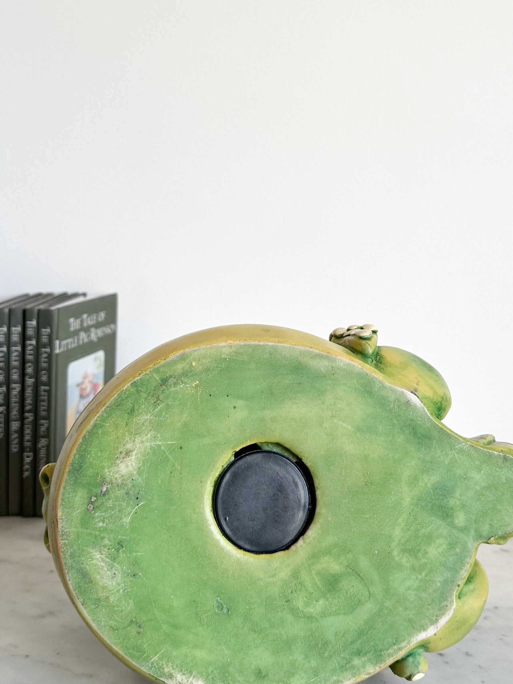 Vintage Italian 1970s ceramic green dragon piggy bank or money box, by Paulo Chiari