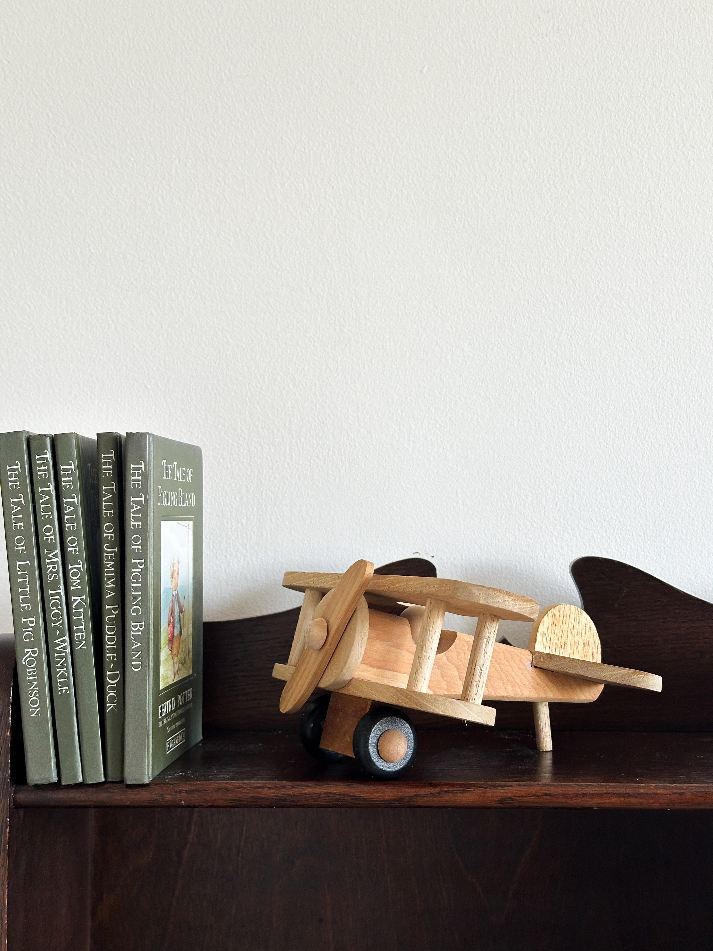 Vintage handmade wooden classic bi-plane aeroplane/airplane