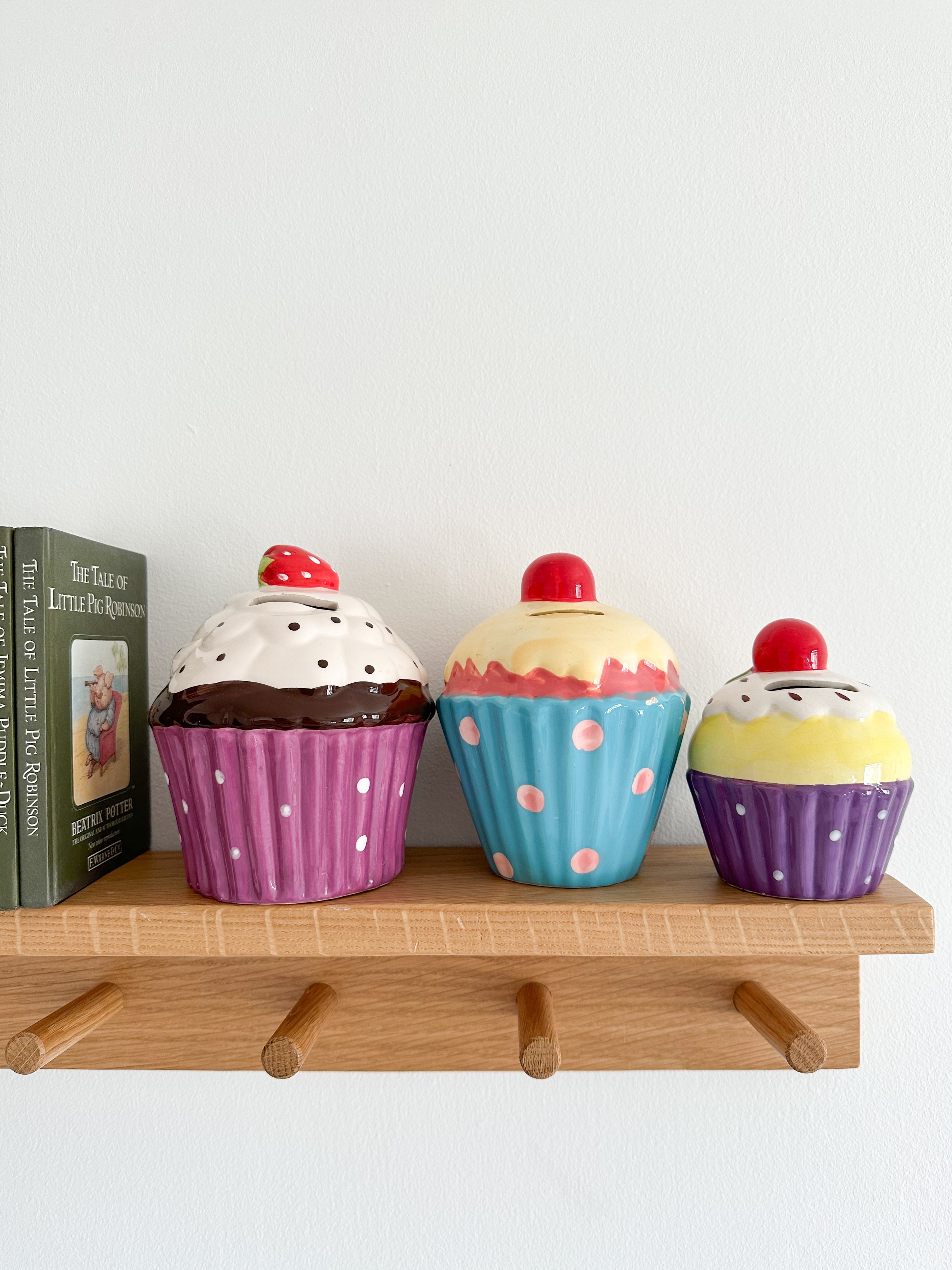Vintage ceramic cupcake piggy bank or money box - Moppet