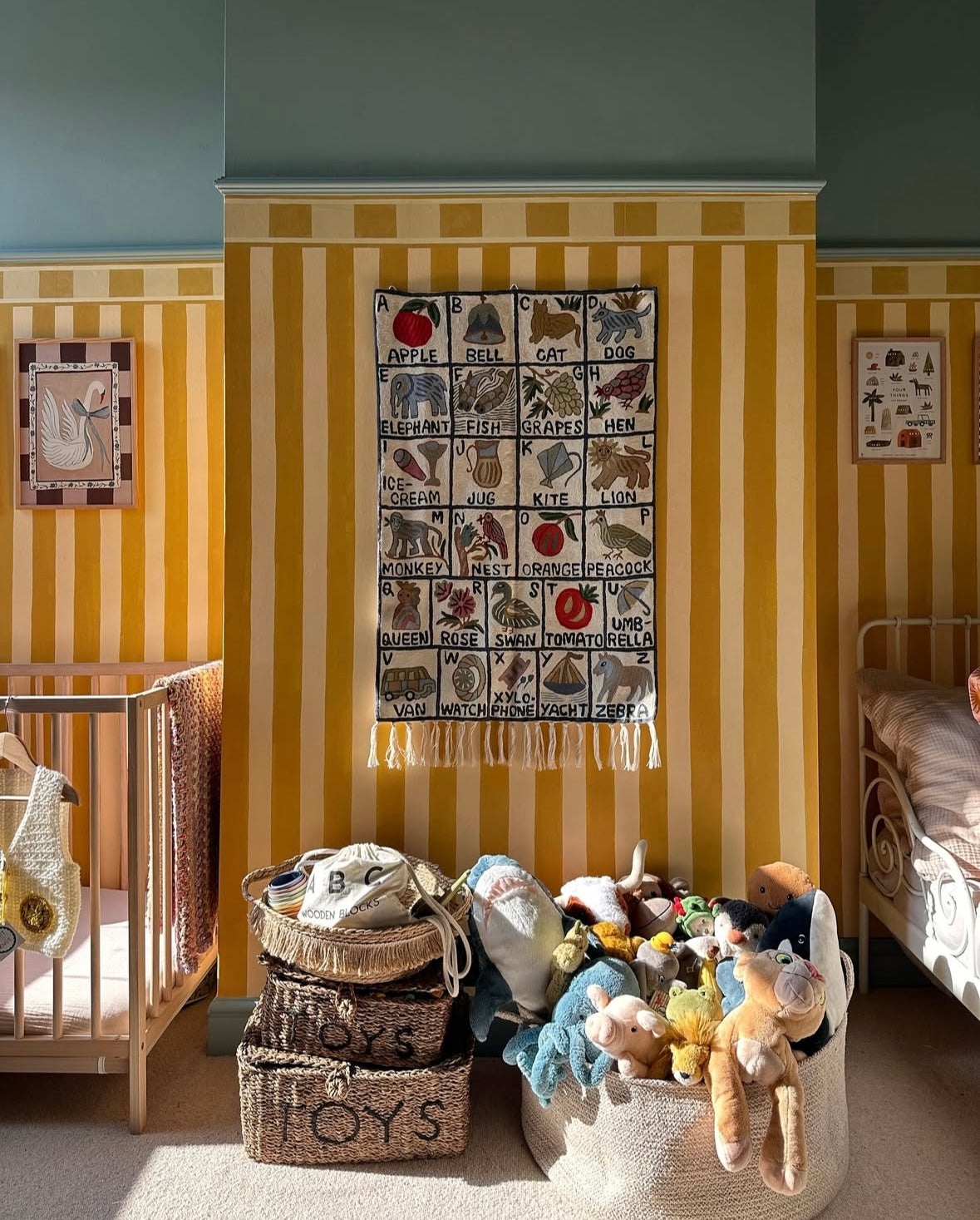 Handmade alphabet ABC crewel wall hanging tapestry | Sumbal | PREORDER - Moppet