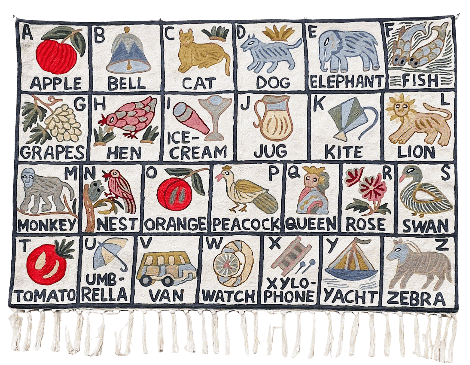 Alphabet tapestry, Sumbal (landscape)