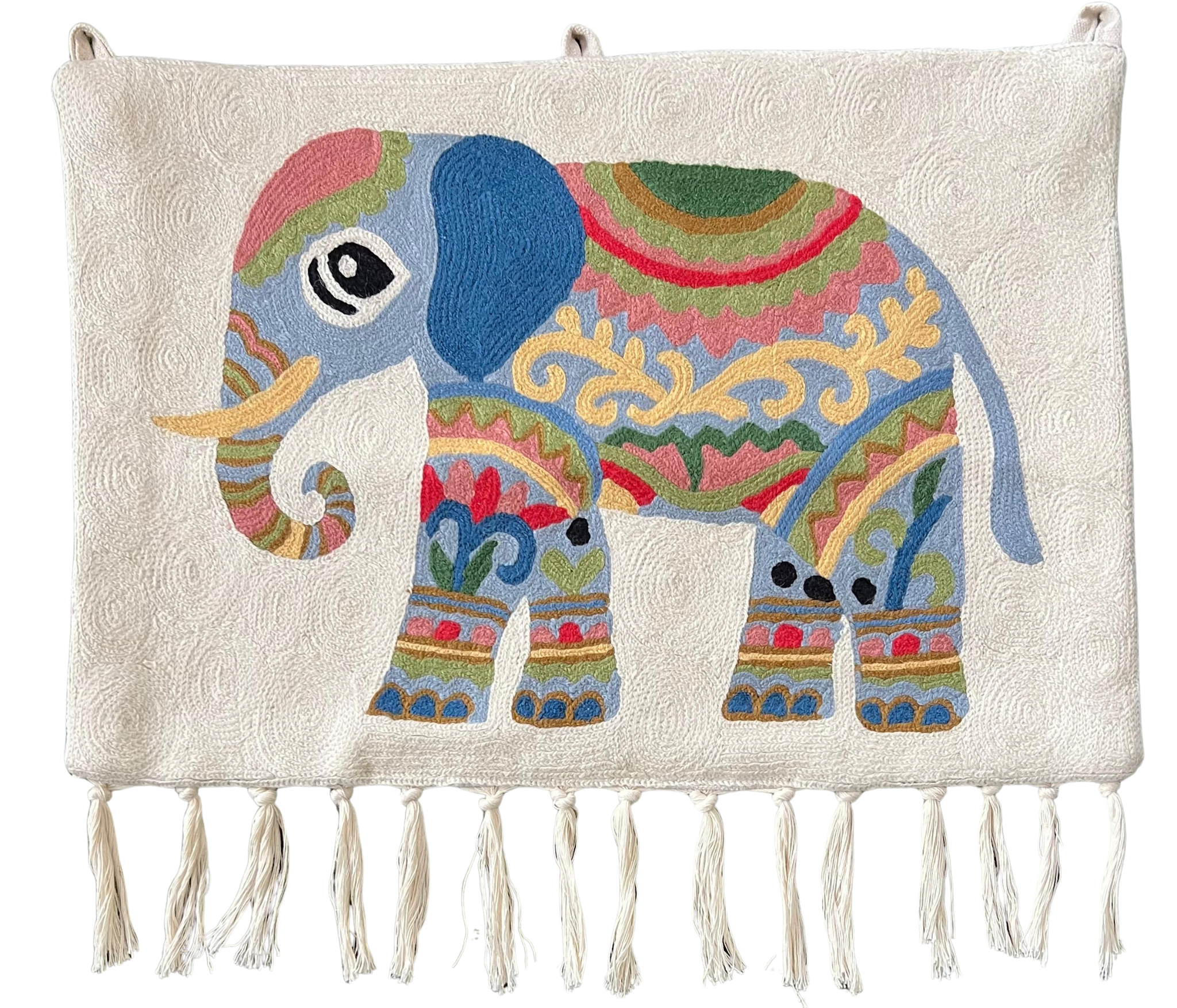 Handmade folk art Elephant crewel wall hanging tapestry | Sumbal | PREORDER - Moppet
