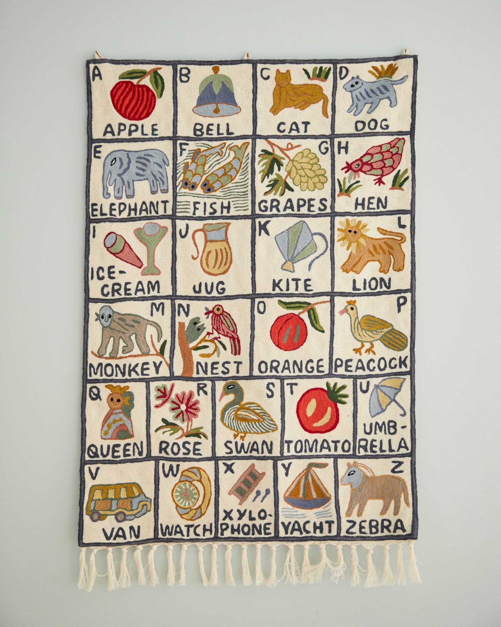Alphabet tapestry, Sumbal