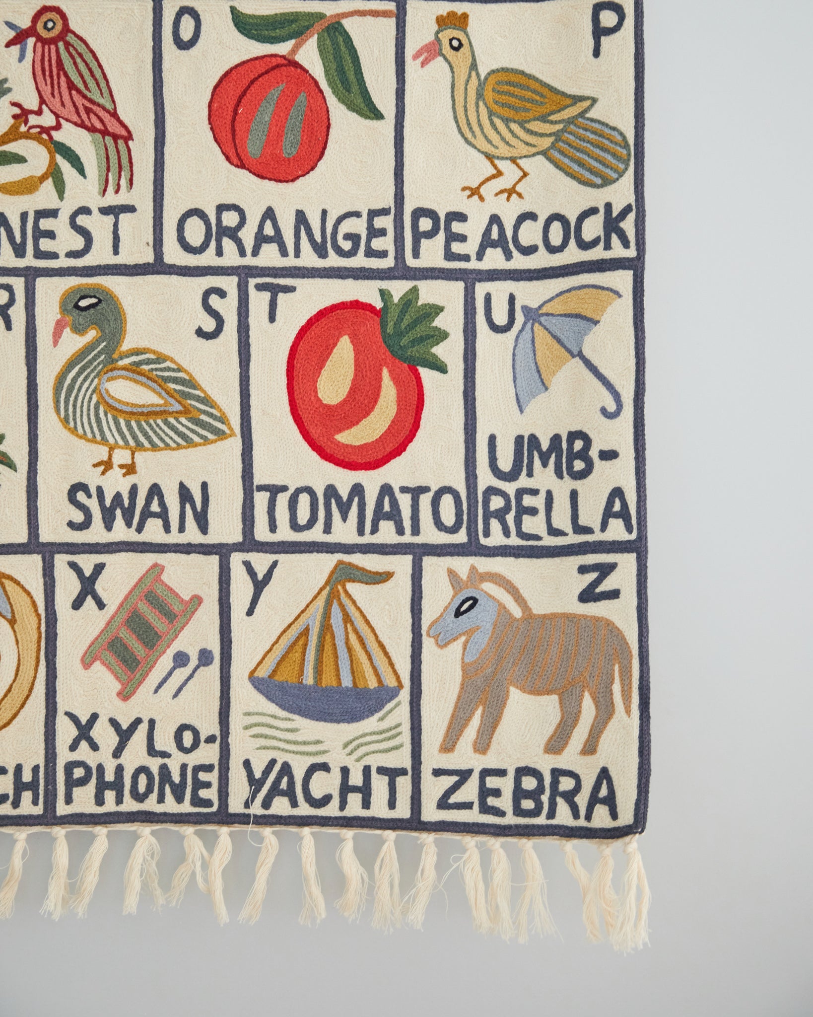 Alphabet tapestry, Sumbal