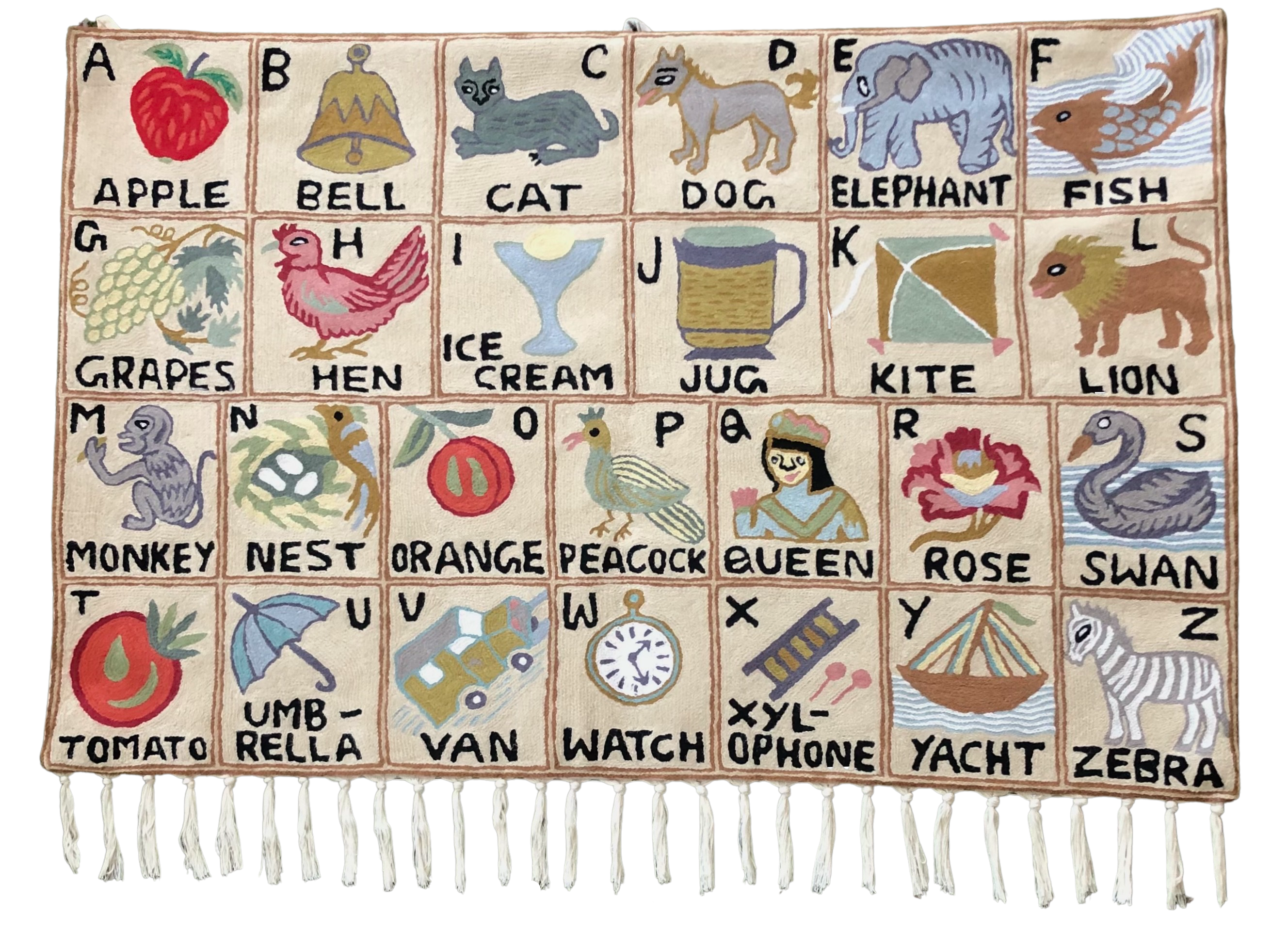 Landscape ABC wall hanging in folk art design | Suru - Moppet