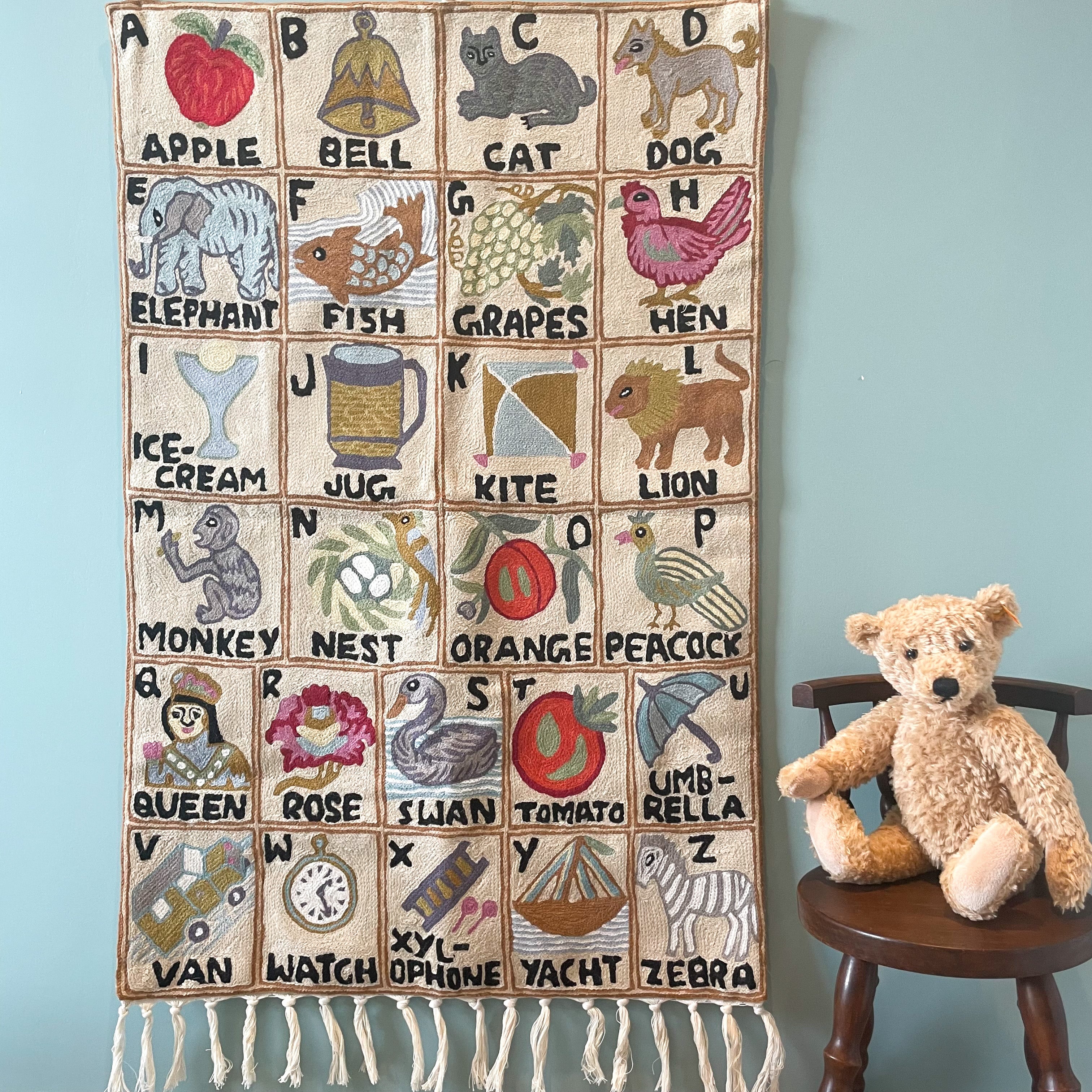 Handmade alphabet ABC wall hanging | Suru (portrait) - Moppet