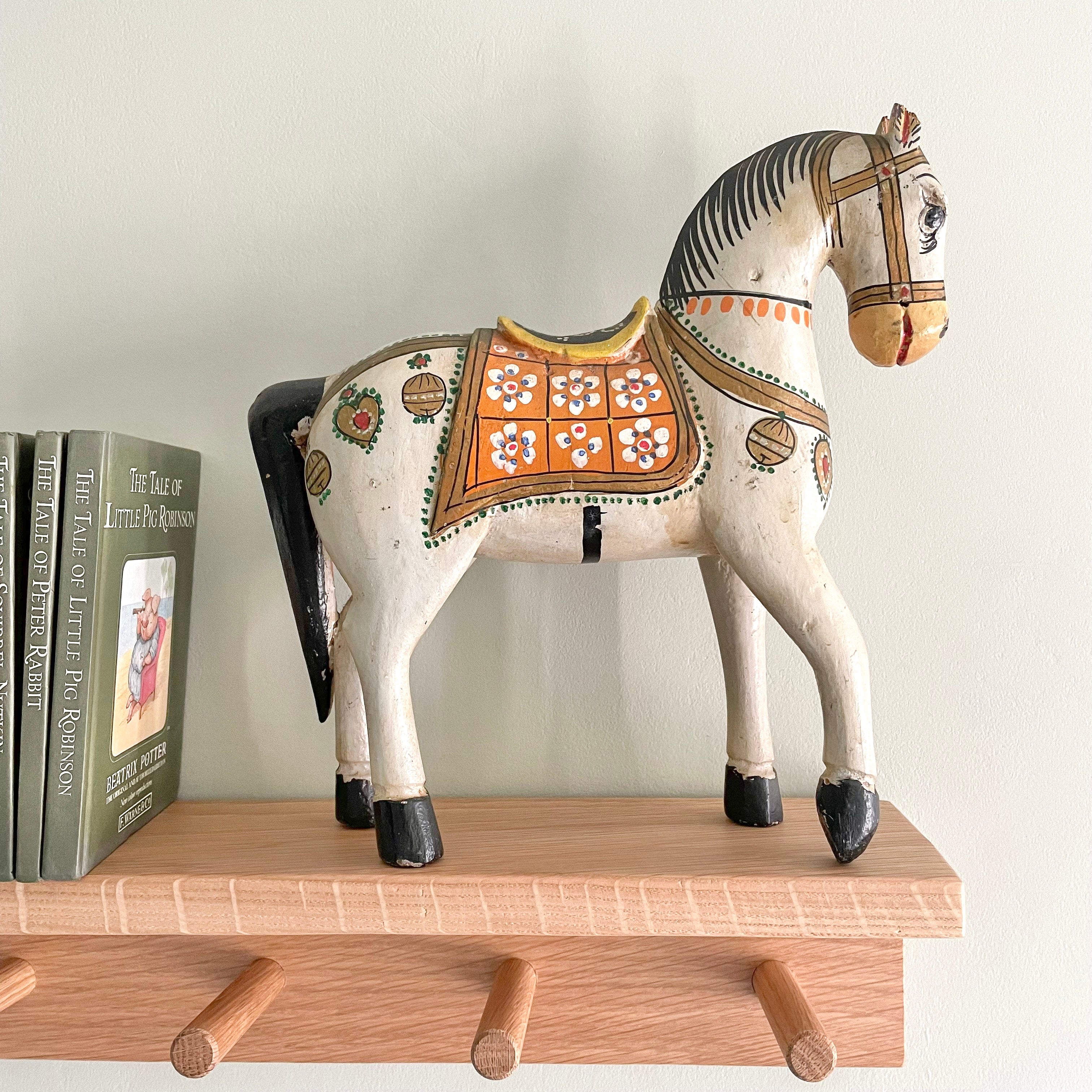 Vintage wooden folk art hand-painted horse - Moppet