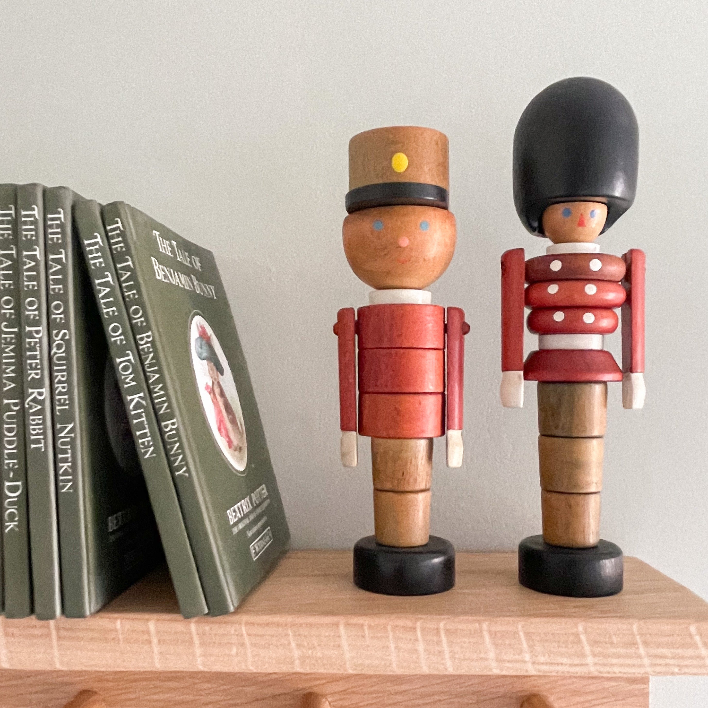 Vintage 1970s Czech wooden stacking toy soldier - Moppet