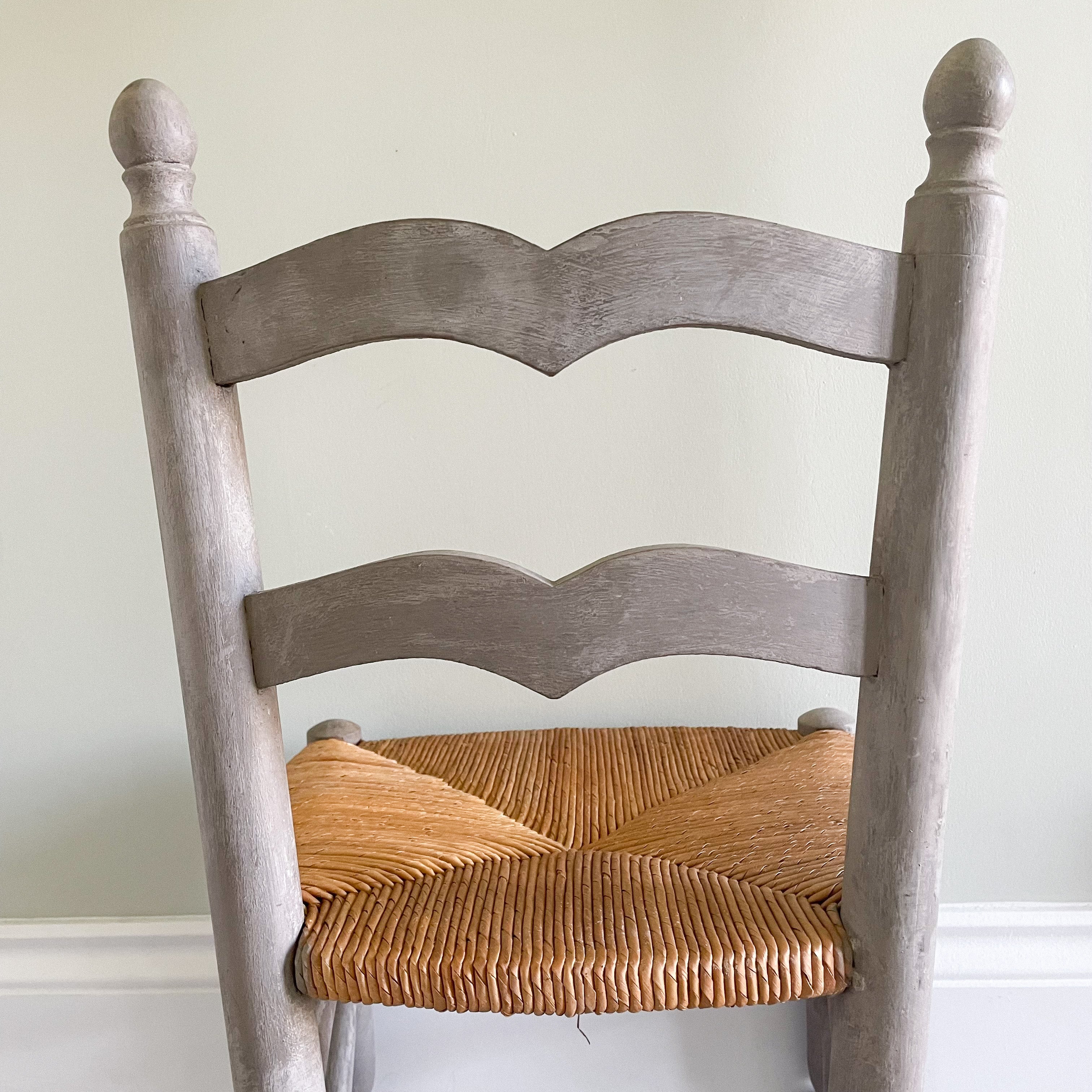 Vintage French ladder back rush seat children’s chair - Moppet