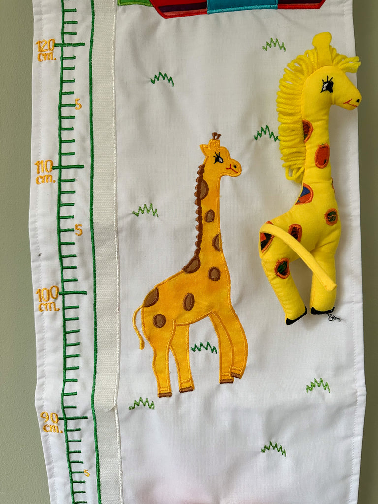 Vintage Noah’s Ark fabric height chart / growth chart / measuring stick - Moppet