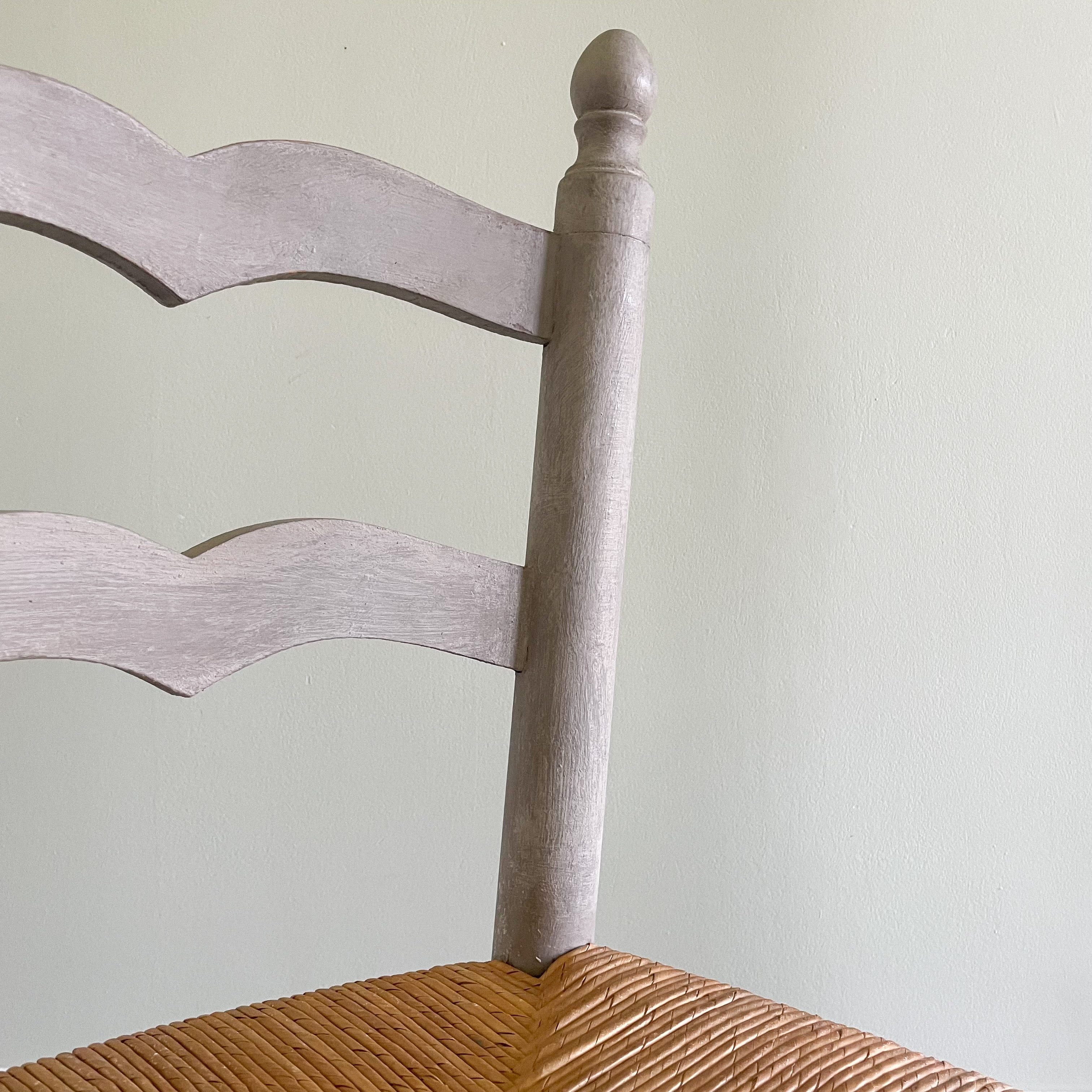 Vintage French ladder back rush seat children’s chair - Moppet