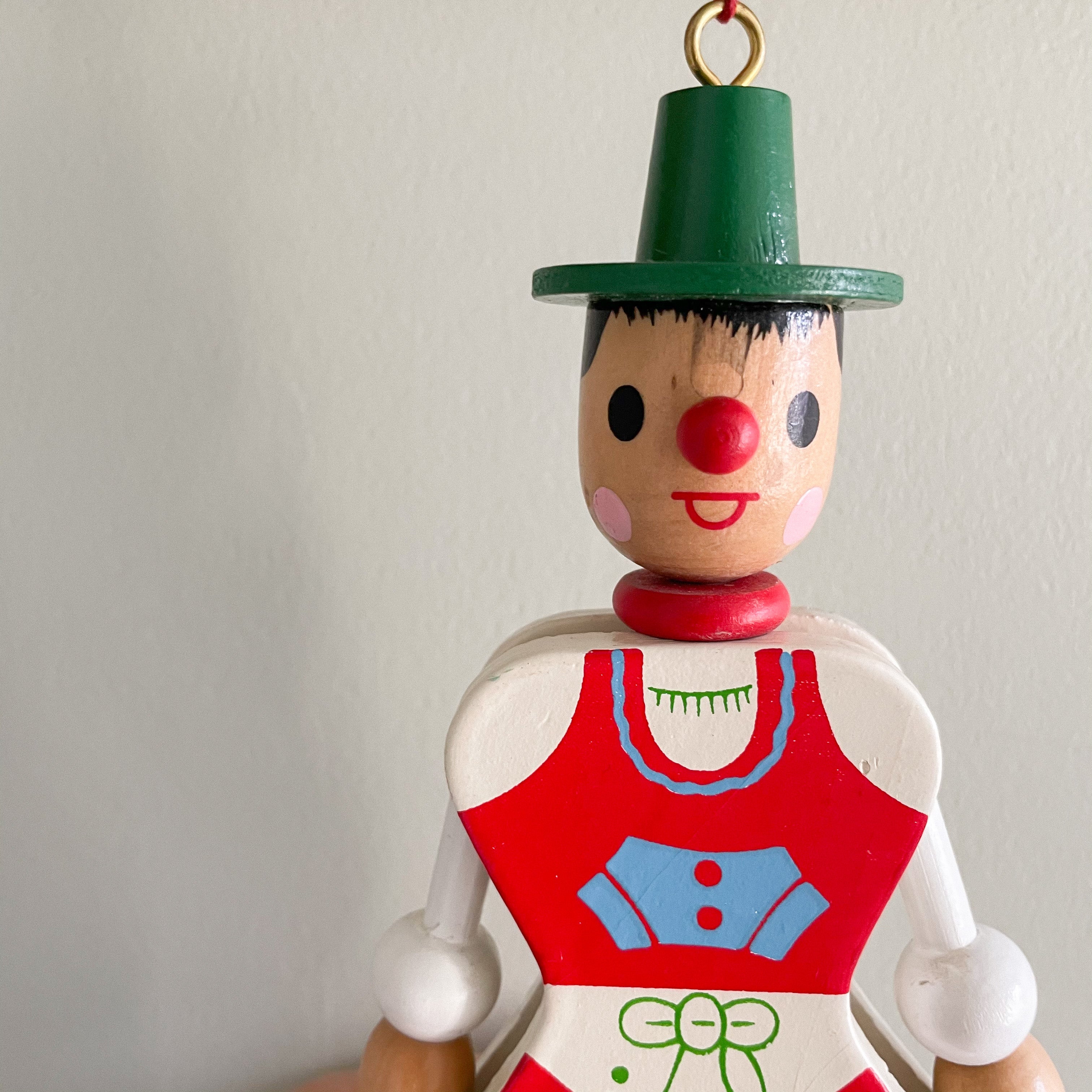 Vintage 1960s Austrian woman ‘Hampelmann’ jumping-jack pull toy - Moppet