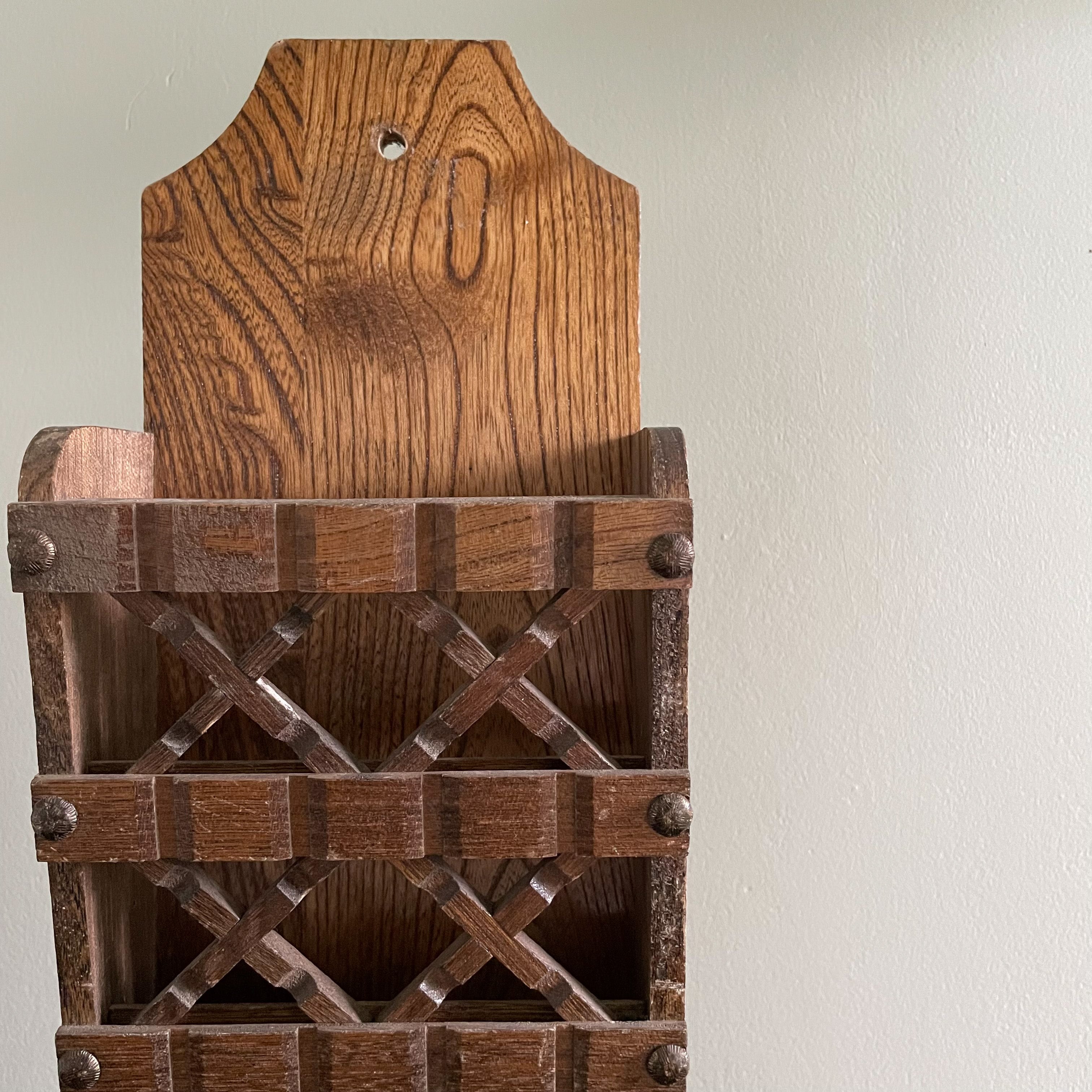 Vintage 1960s Japanese wooden wall tidy or note holder, by Pat Yoshikawa - Moppet