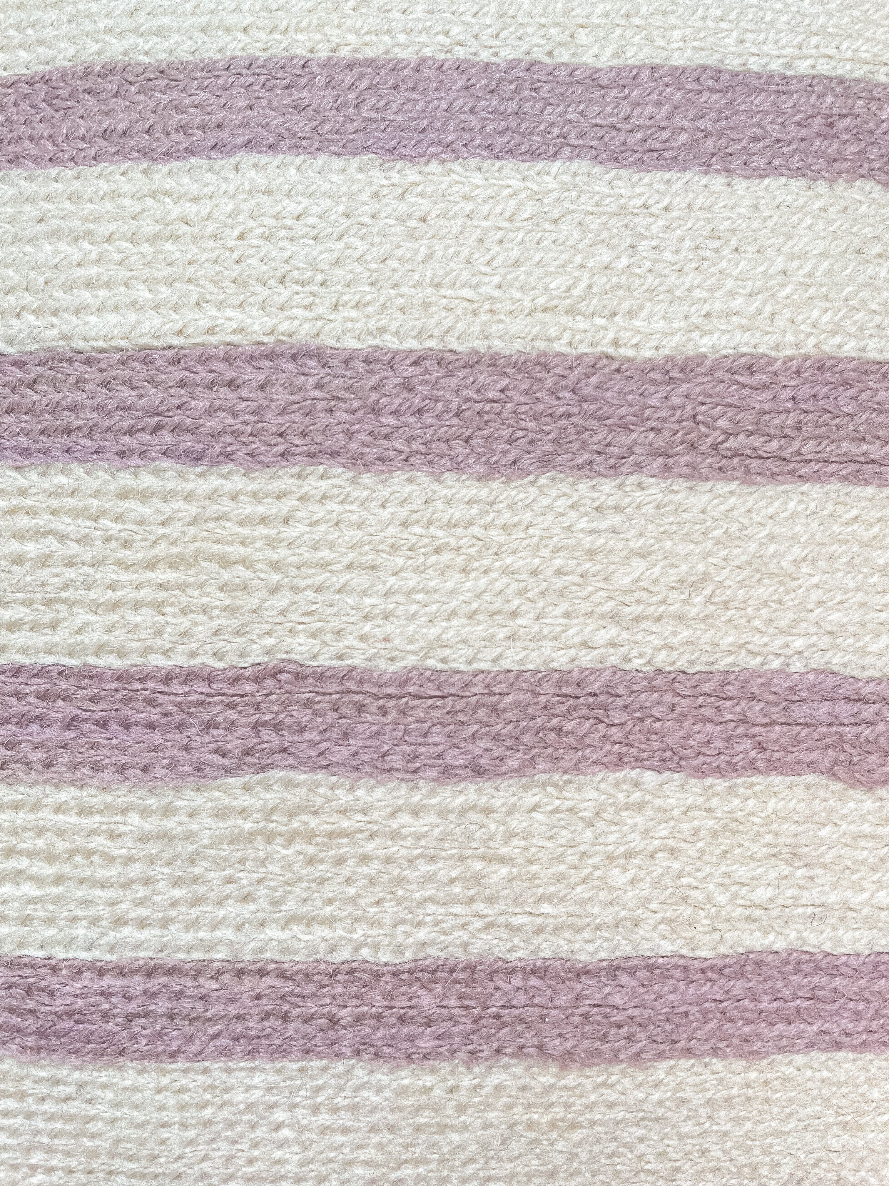*NEW* Handmade crewel embroidered cushion cover | lilac stripe - Moppet