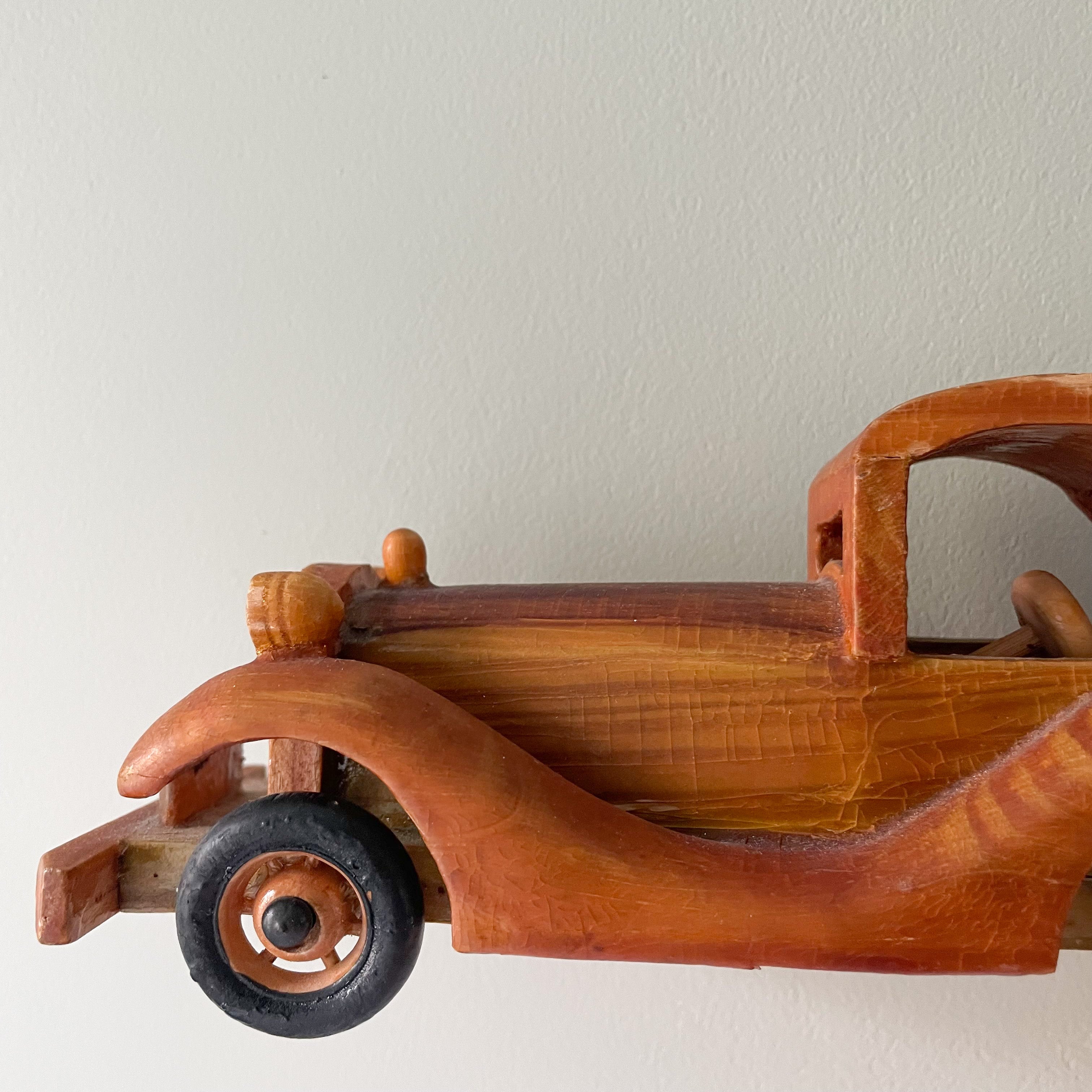 Vintage handmade wooden classic car - Moppet