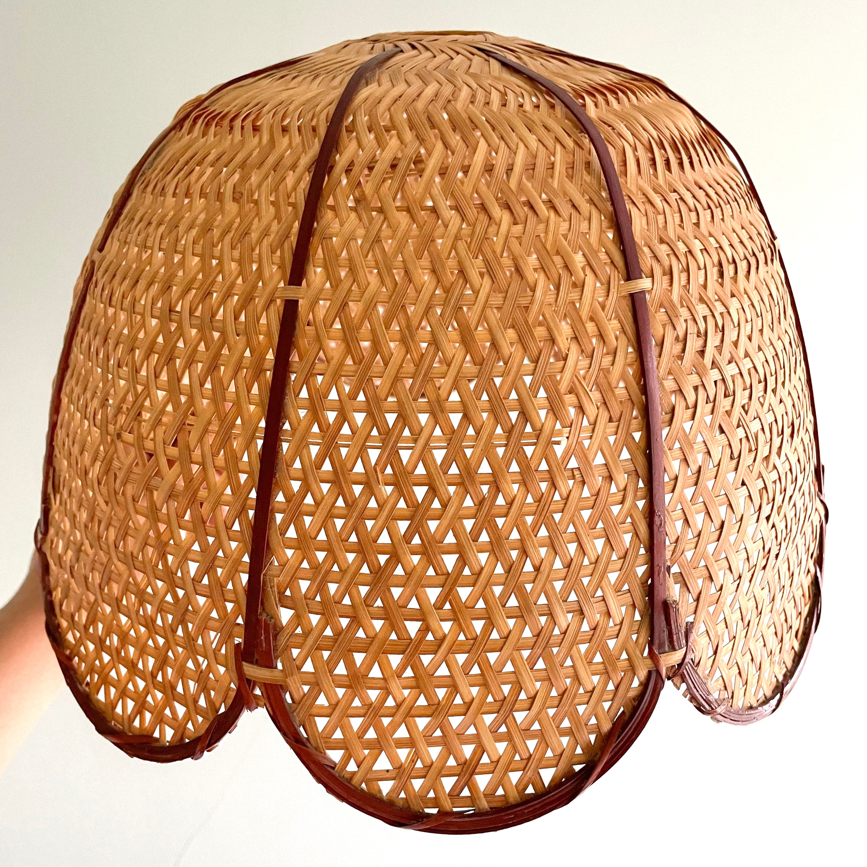 Vintage cane ceiling shade with a scalloped petal edge - Moppet
