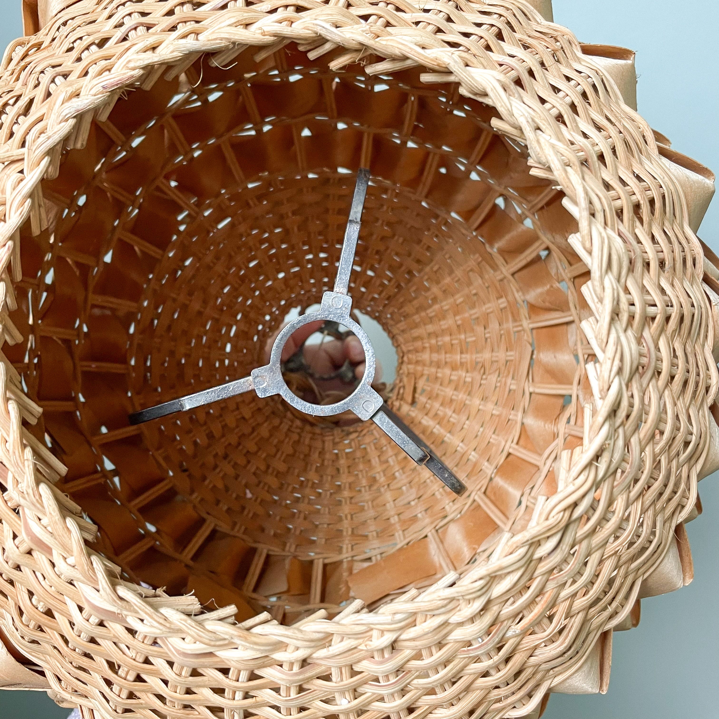 Vintage woven spherical spiky rattan wicker ceiling shade - Moppet