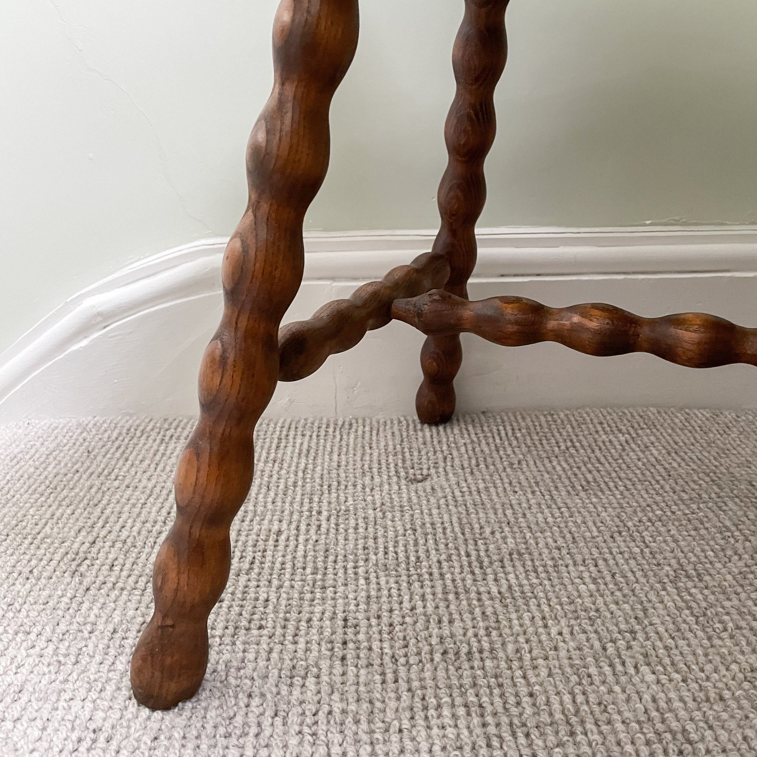 Vintage French oak bobbin low table - Moppet
