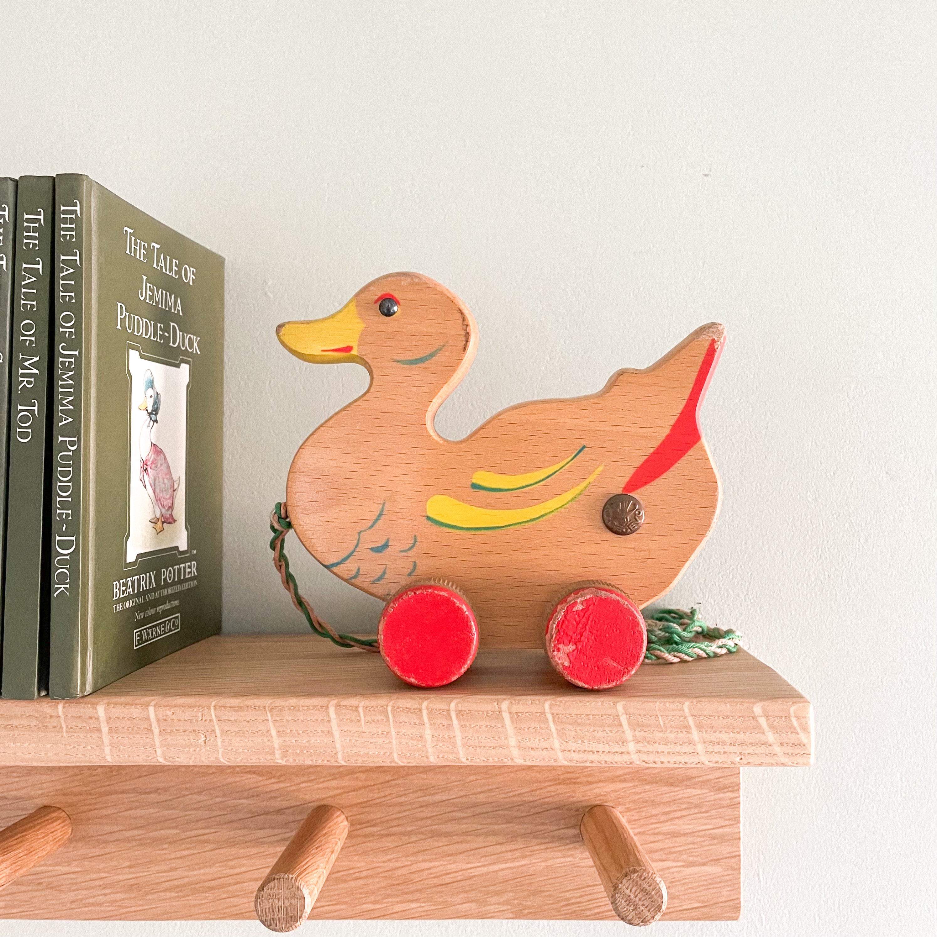 Vintage 1950s German wooden duck pull toy by Verhofa/Gecevo - Moppet