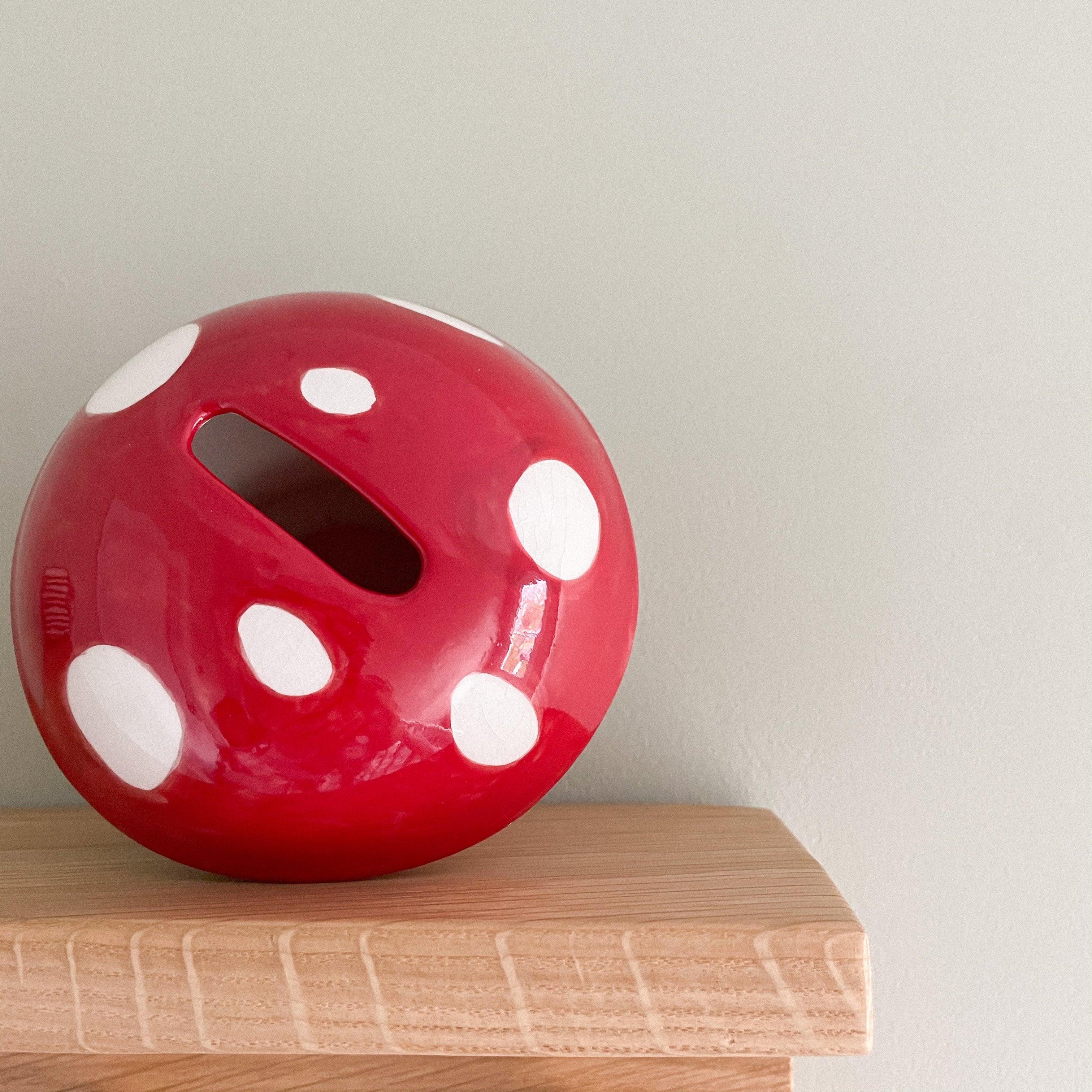 Vintage ceramic toadstool mushroom piggy bank or money box - Moppet