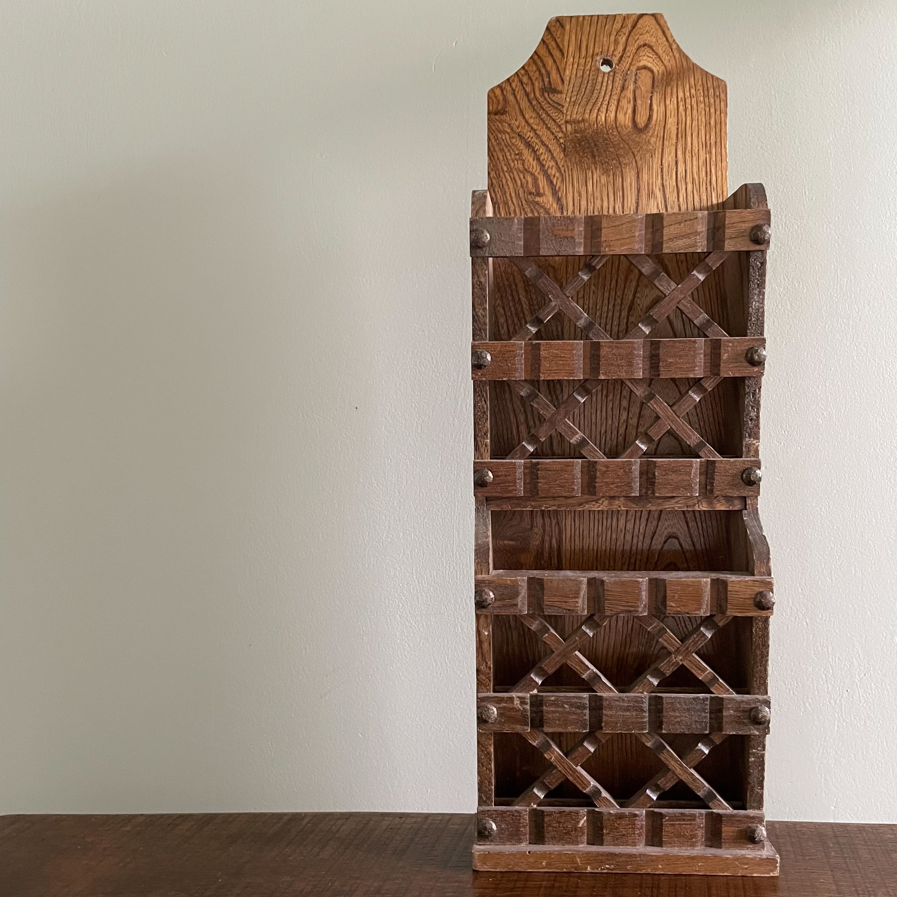 Vintage 1960s Japanese wooden wall tidy or note holder, by Pat Yoshikawa - Moppet