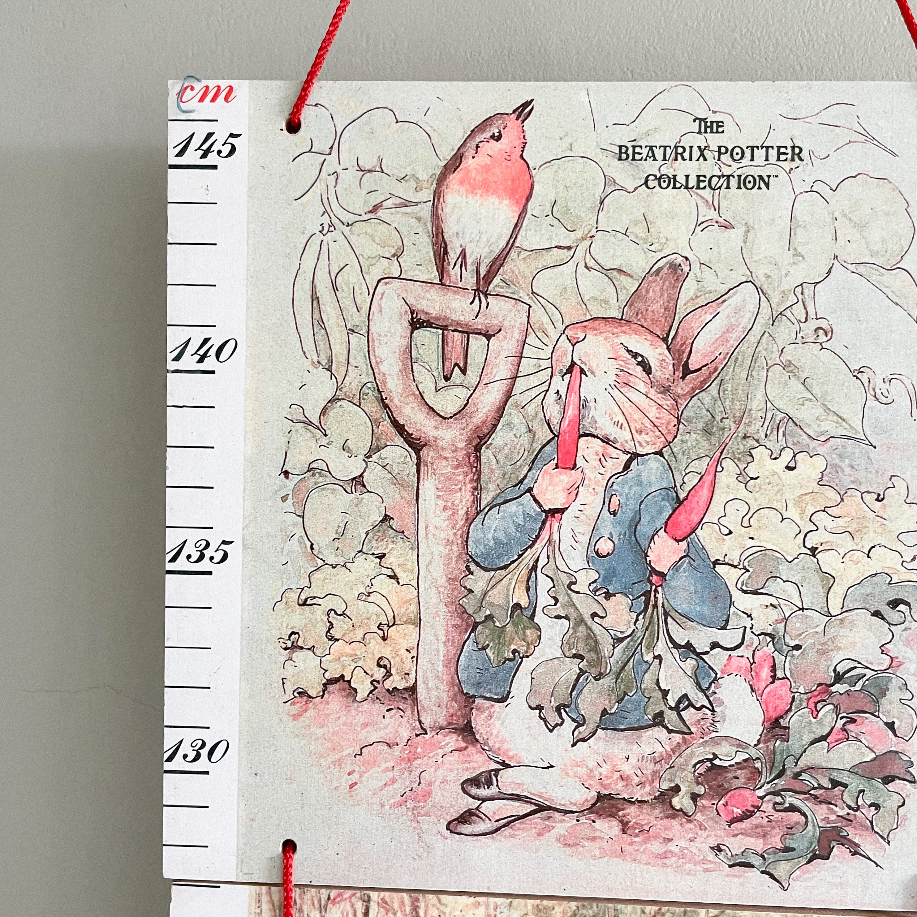 Vintage Beatrix Potter wooden height chart / growth chart, by Italian toy brand Sevi 1831 - Moppet