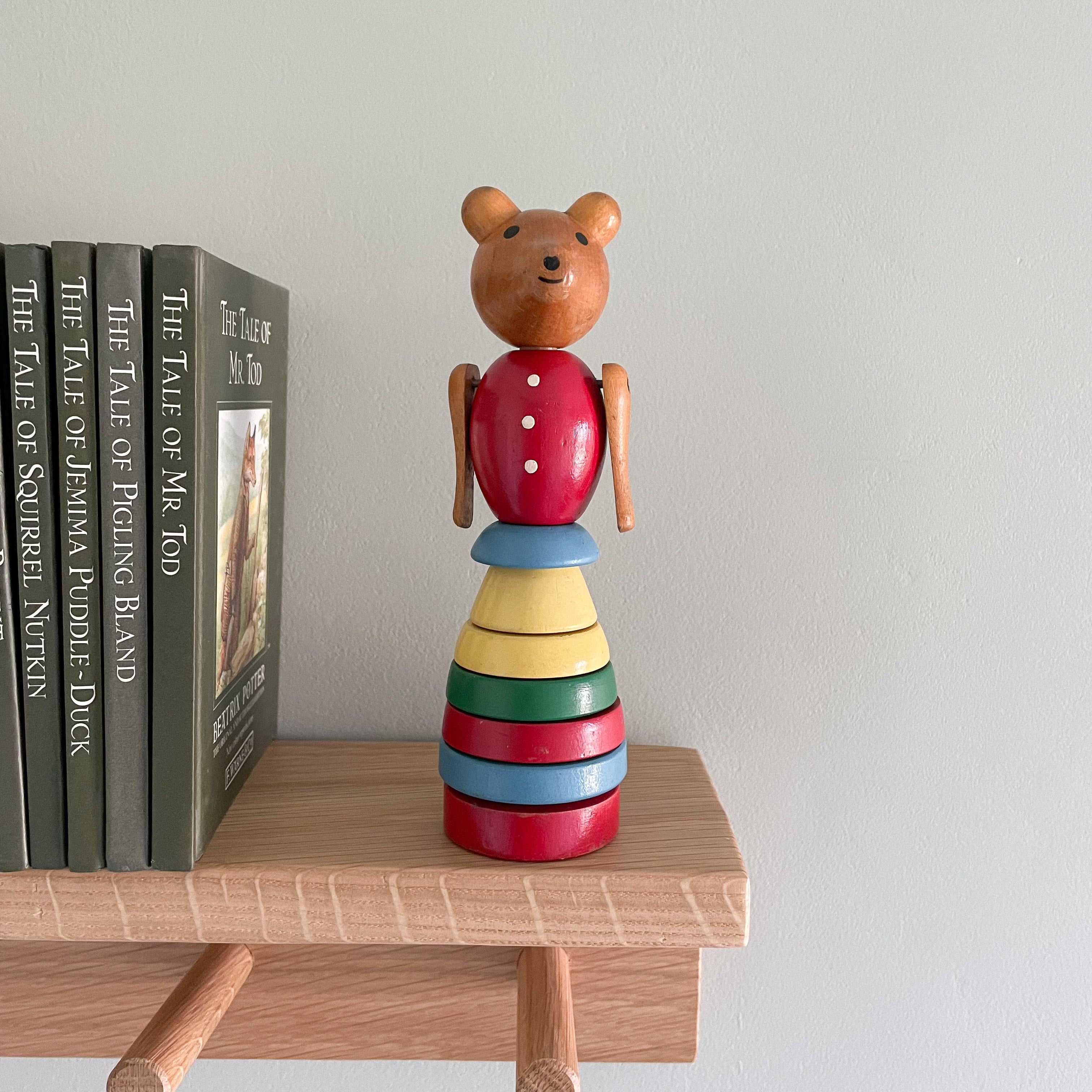 Vintage wooden Swedish stacking bear, by Brio - Moppet