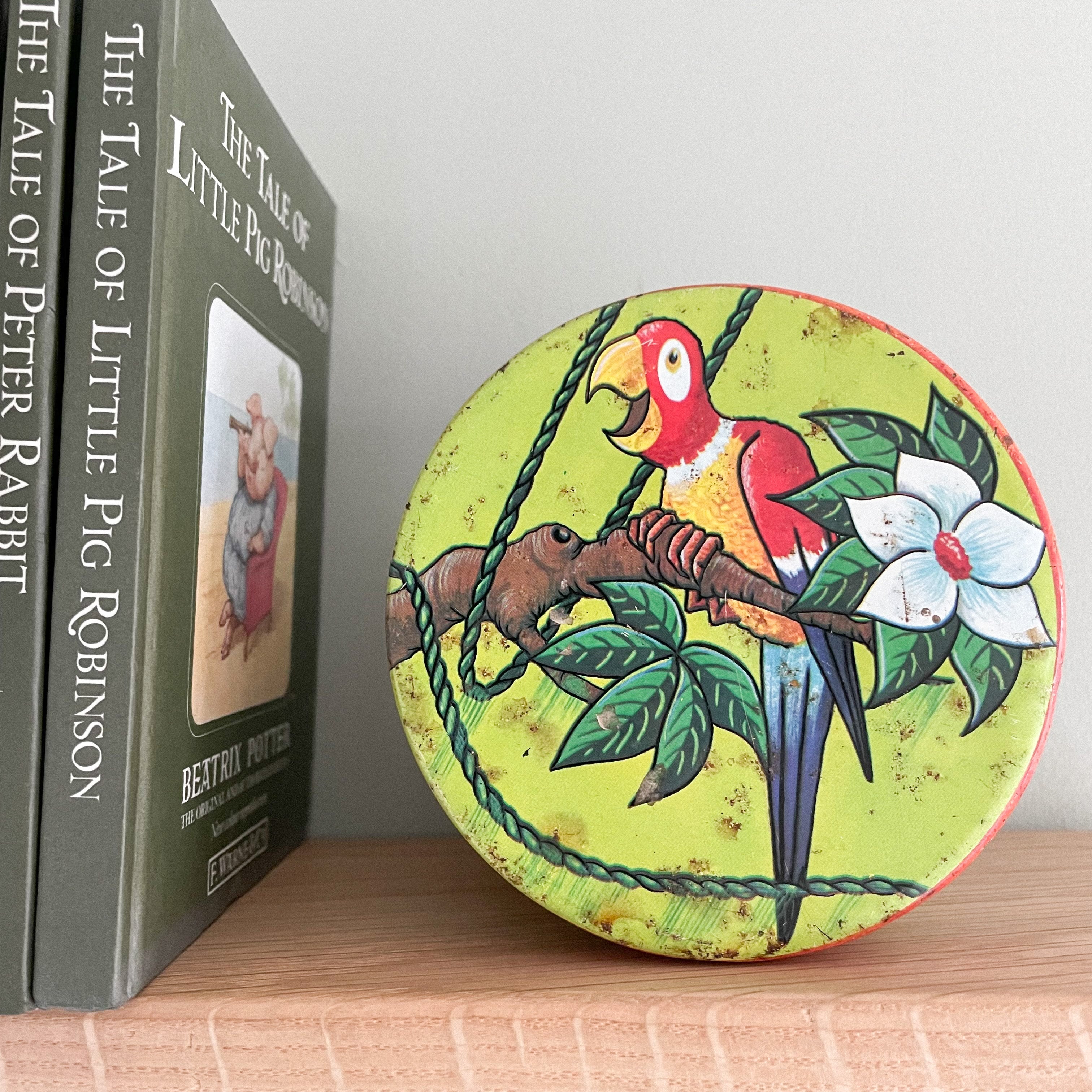 Vintage 1960s children’s tin with safari animals, by Blue Bird Toffee - Moppet