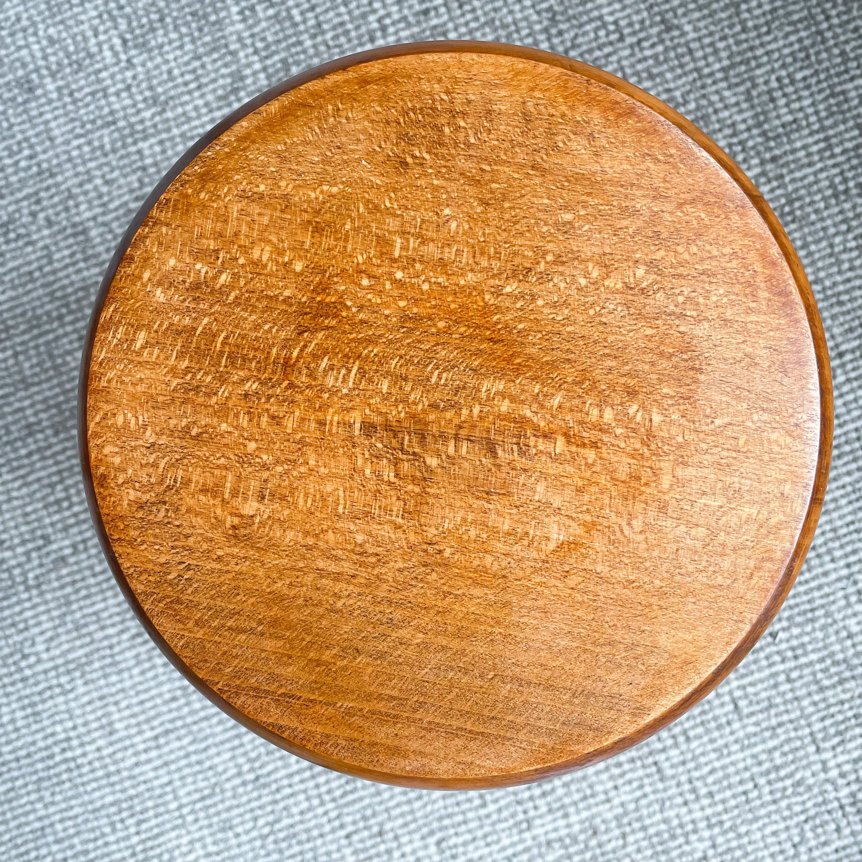 Vintage French oak bobbin stool - Moppet