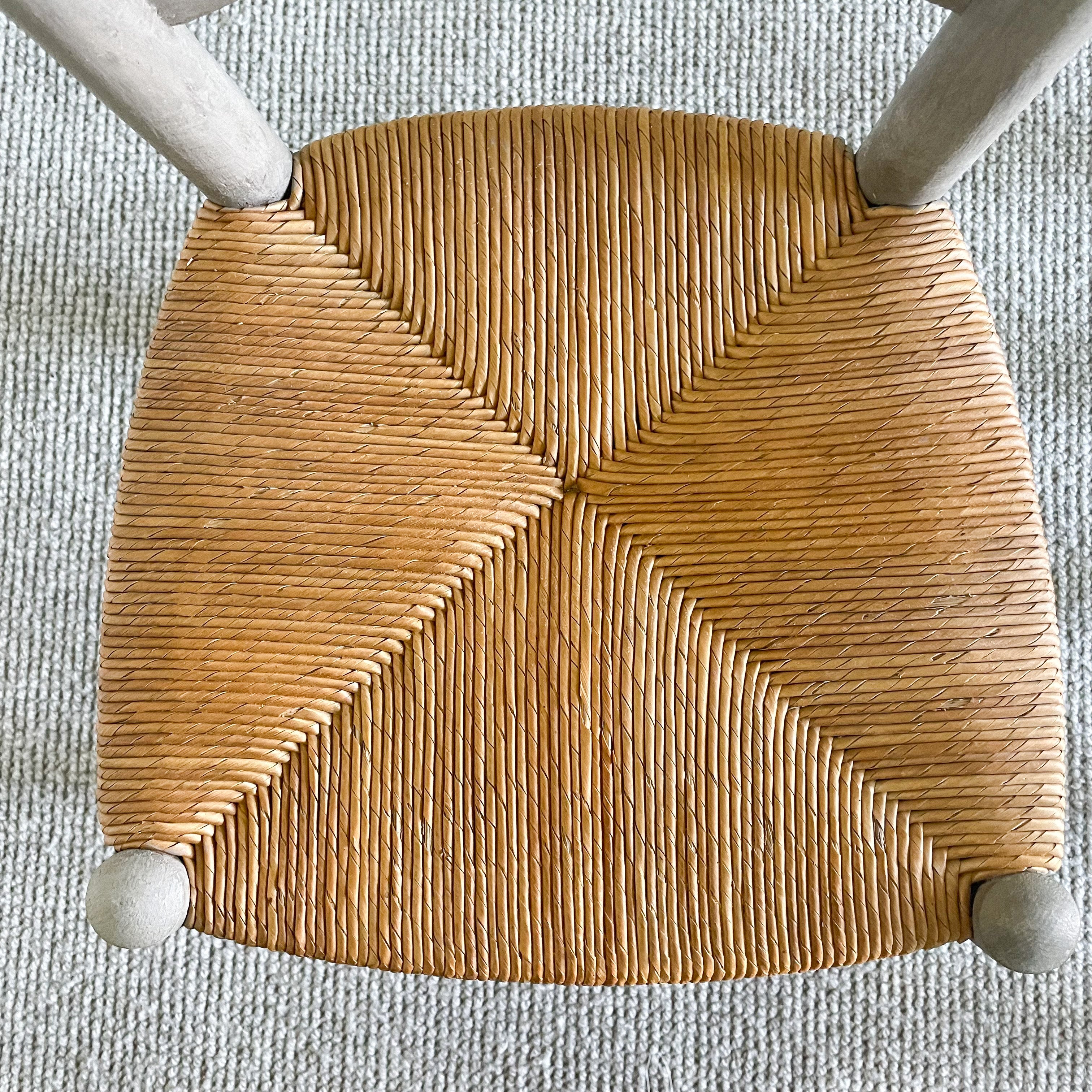 Vintage French ladder back rush seat children’s chair - Moppet