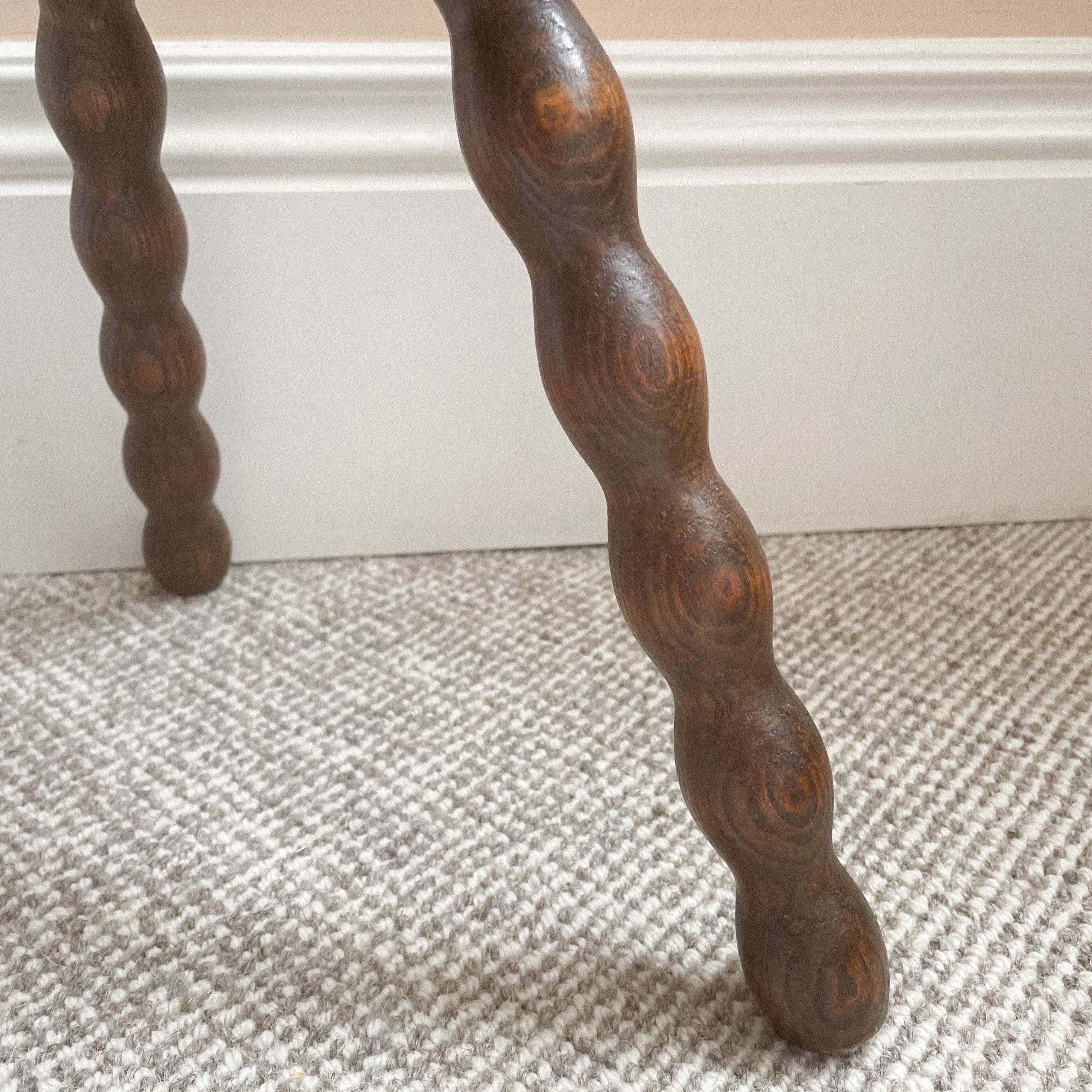 Vintage French half moon bobbin milking stool - Moppet
