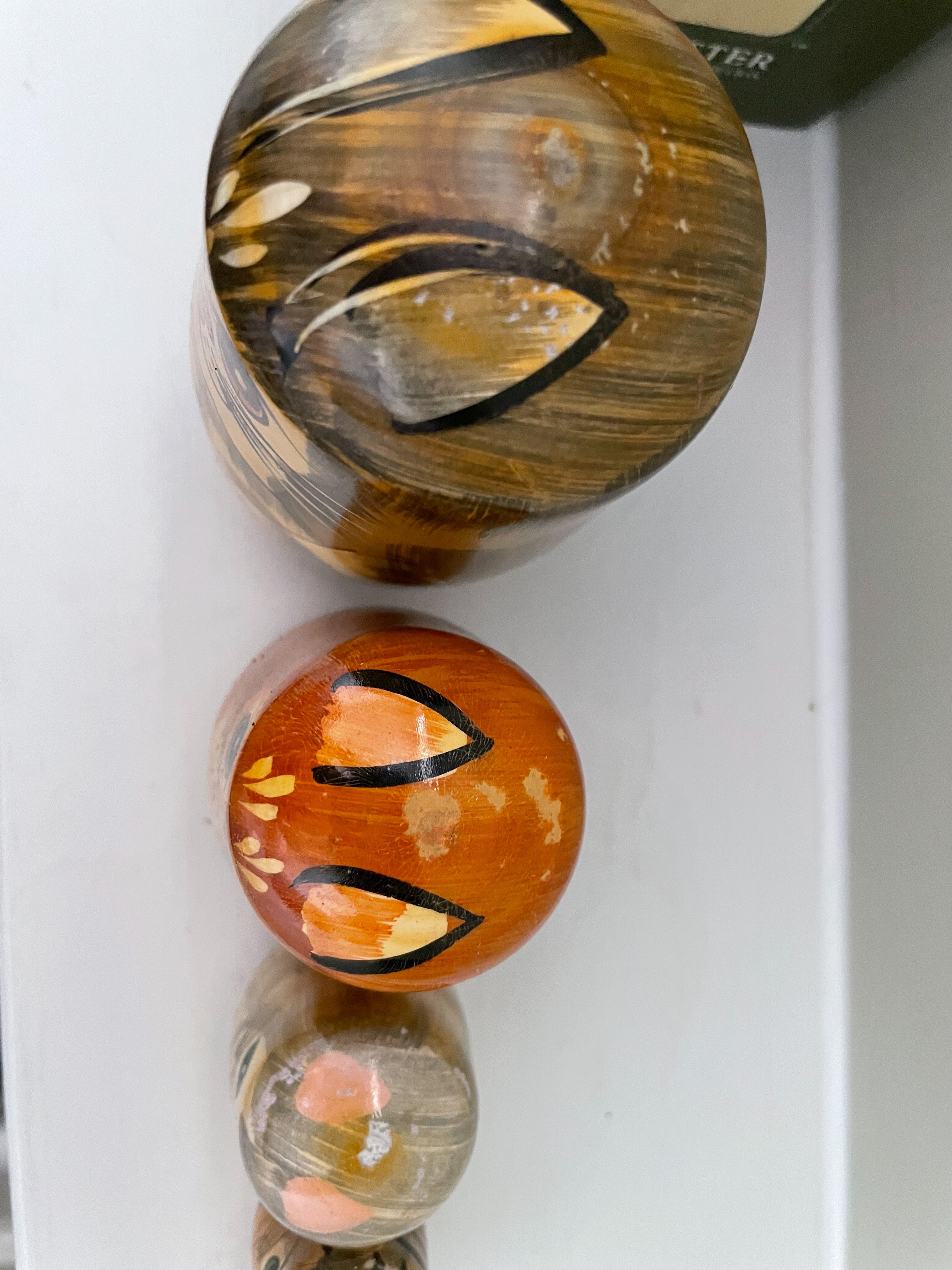 Vintage wooden nesting cat Matryoshka dolls - Moppet