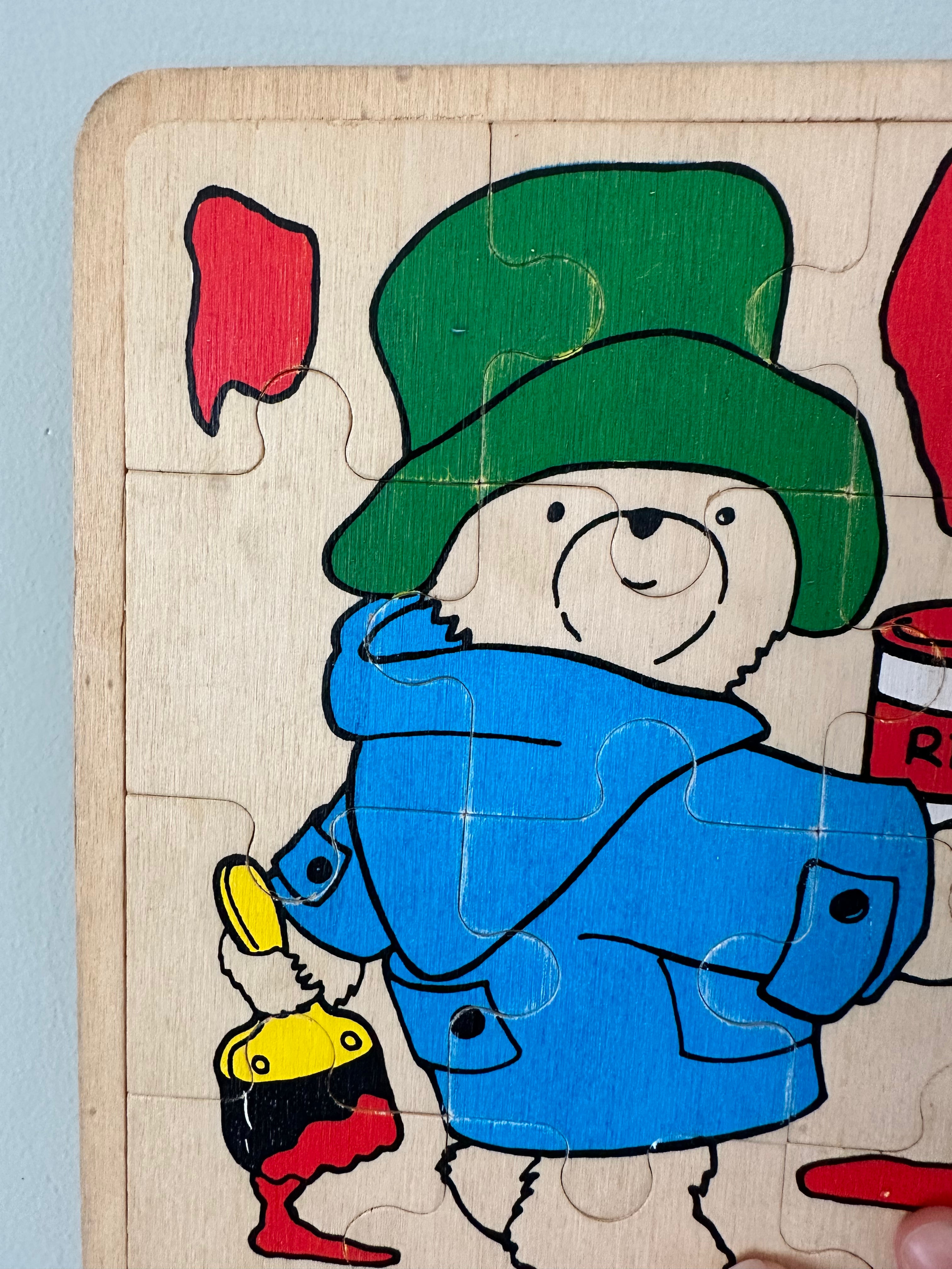 Vintage 1982 wooden Paddington jigsaw puzzle - Moppet