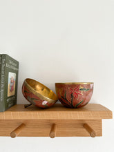Load image into Gallery viewer, Vintage cloisonné enamelled apple trinket box, in red, pink, blue and green - Moppet
