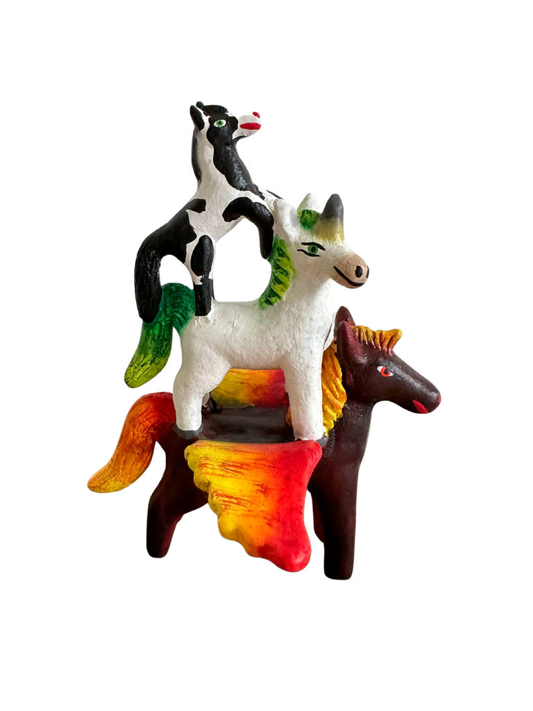 'Mexican menagerie' ceramic sculpture | Horses  (Pegasus, unicorn, horse) - Moppet