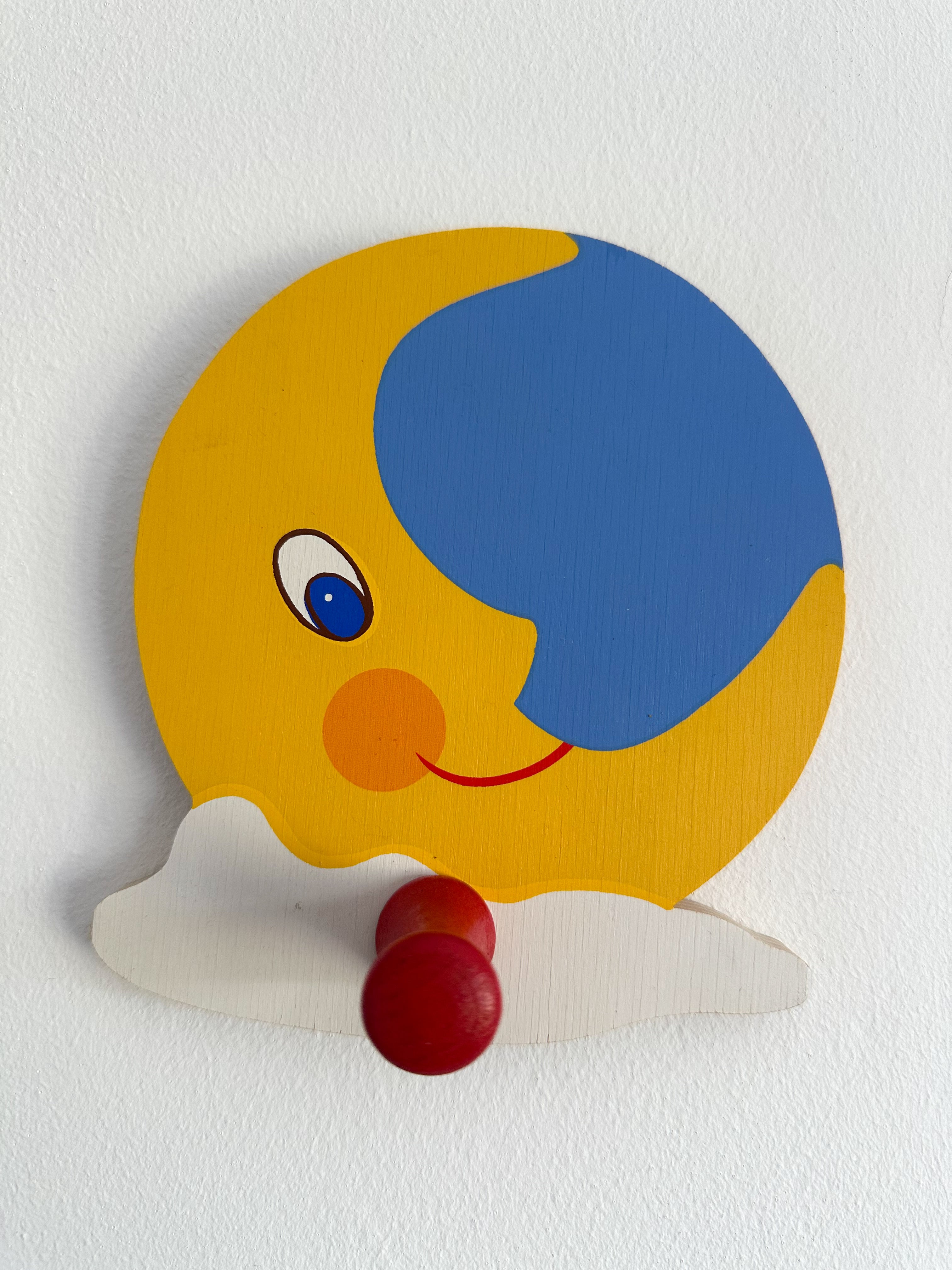 Vintage 1976 German Moon wooden peg rail coat hook, by Gruner Witkop