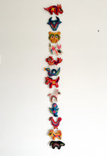 Load image into Gallery viewer, Vintage 1960s signs of the Zodiac hand-embroidered Chinese animal wall hanging - Moppet
