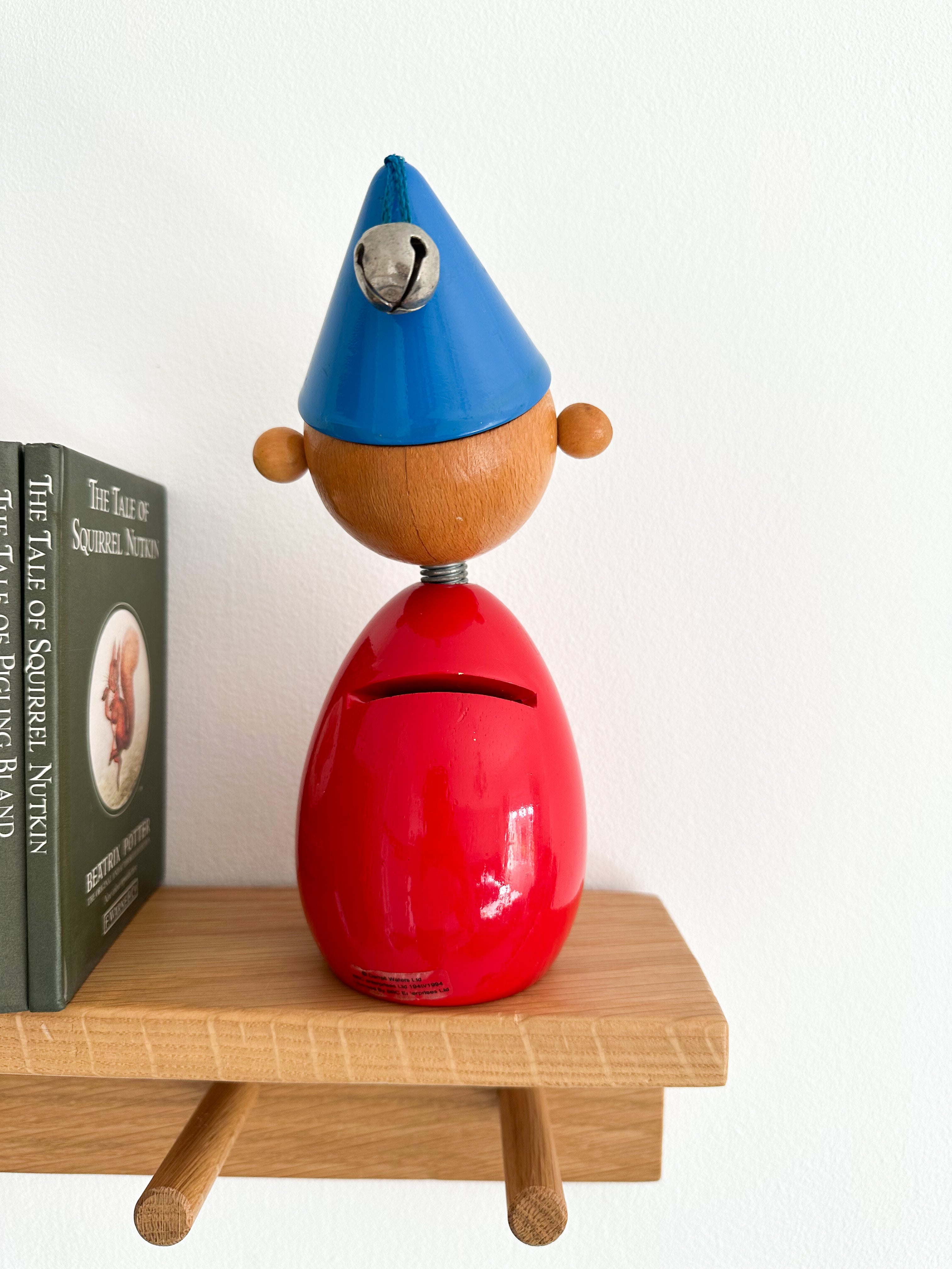 Vintage rare collectable ‘Noddy’ wooden piggy bank or money box - Moppet