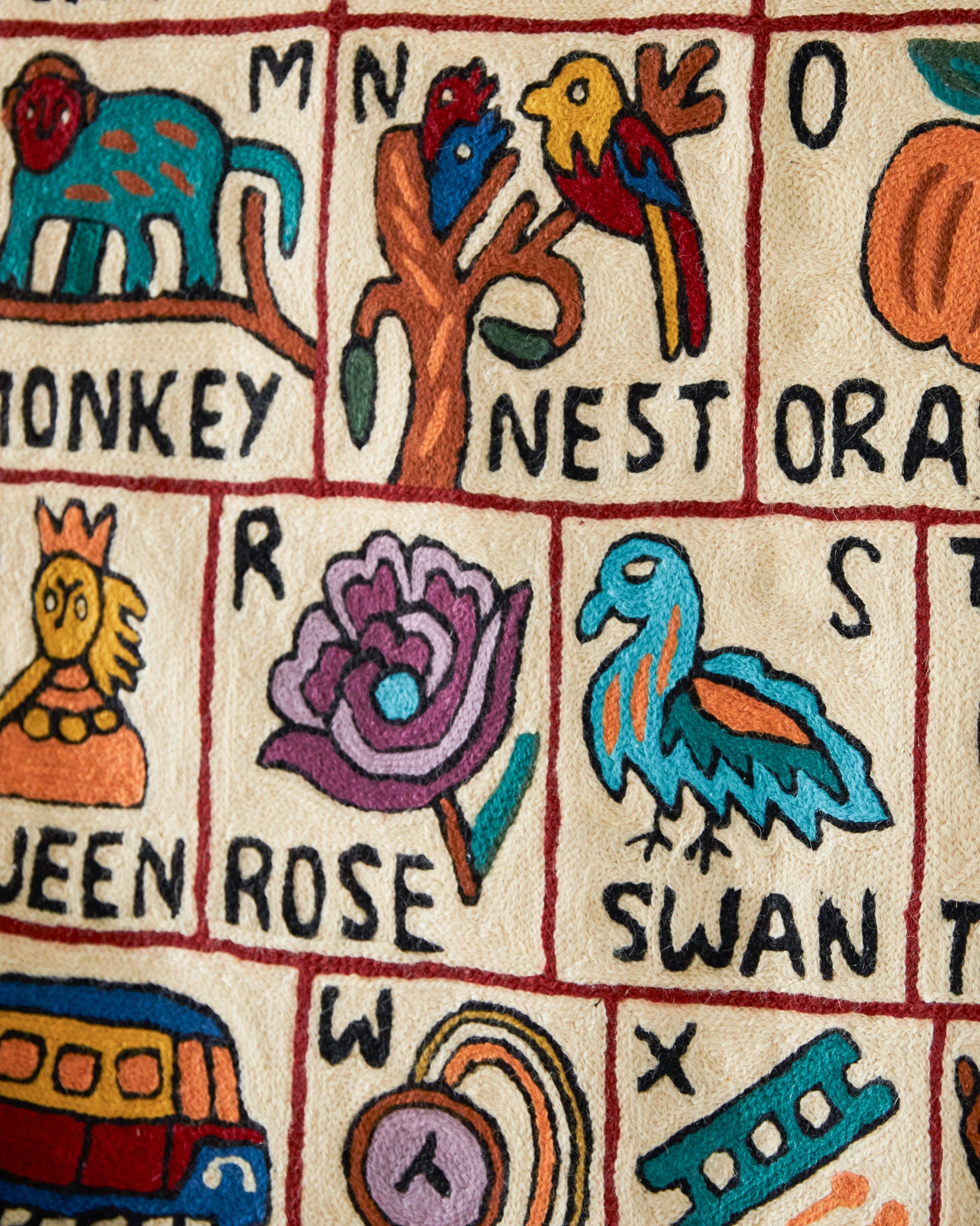 Alphabet tapestry, Nishat