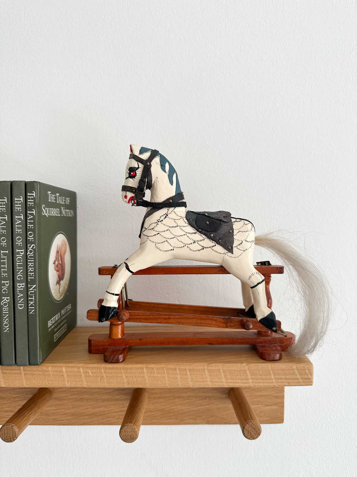 Vintage wooden toy rocking horse