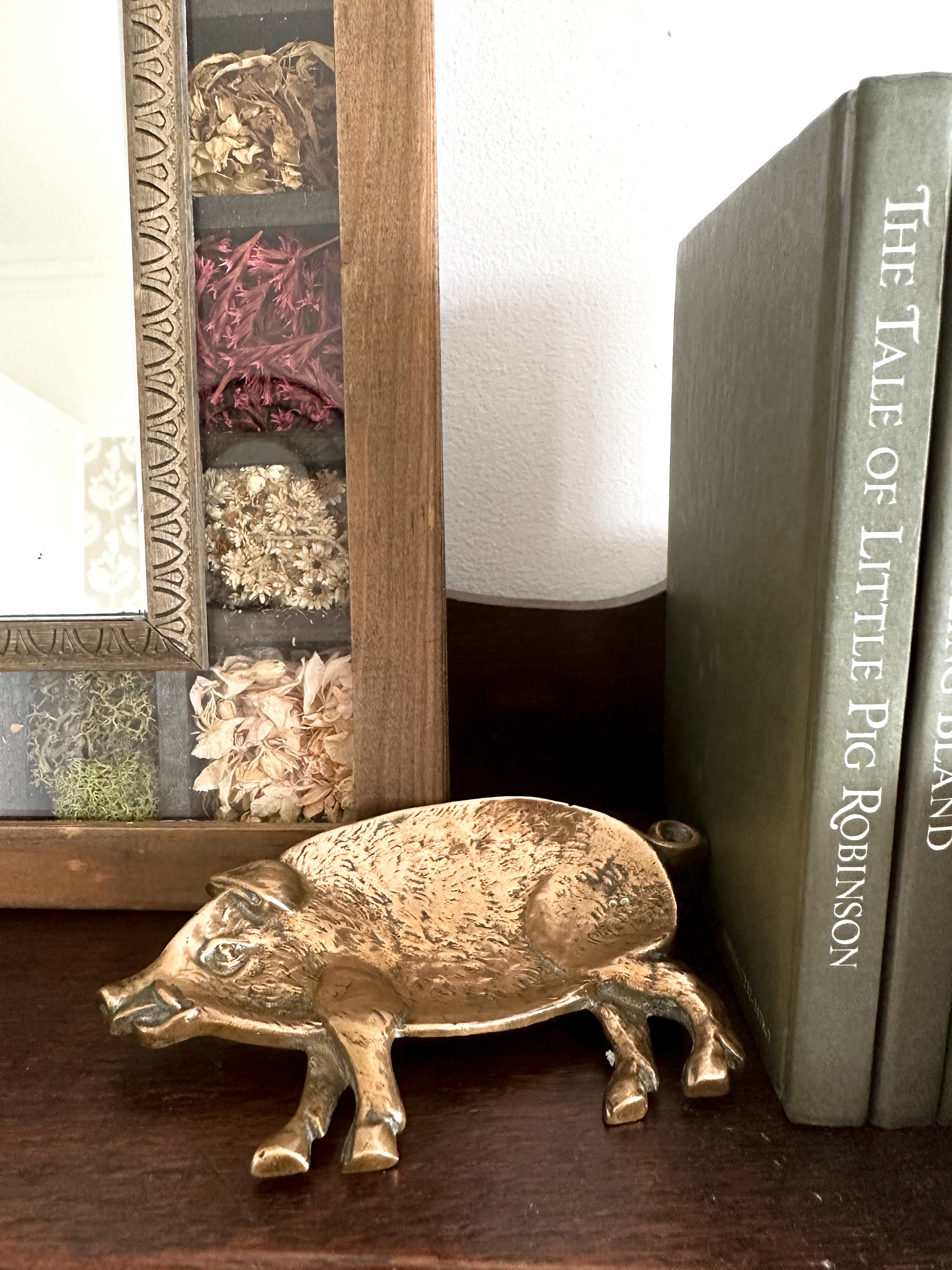 Vintage brass pig trinket/jewellery dish - Moppet