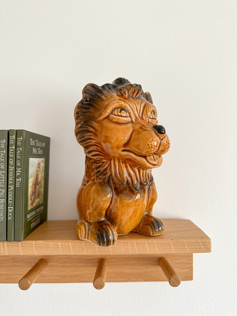 Vintage ceramic lion piggy bank or money box - Moppet