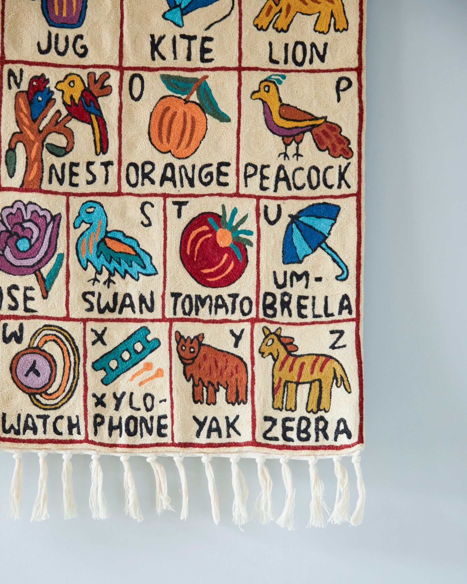 Alphabet tapestry, Nishat